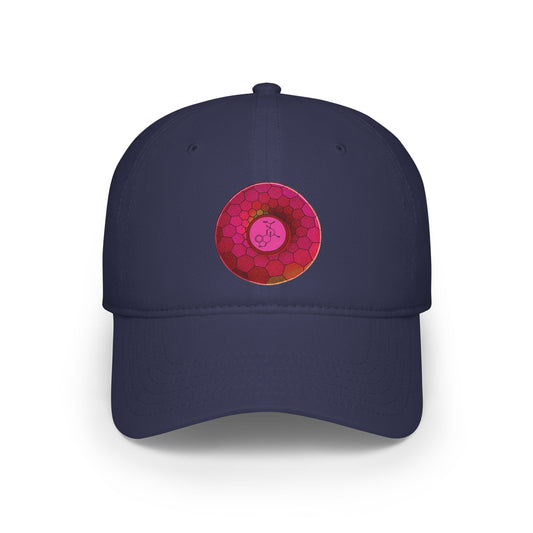 Lumpy Donut Baseball Cap - "Dr. Albert Hofmann" - variant 1 - magenta hexadonut w/