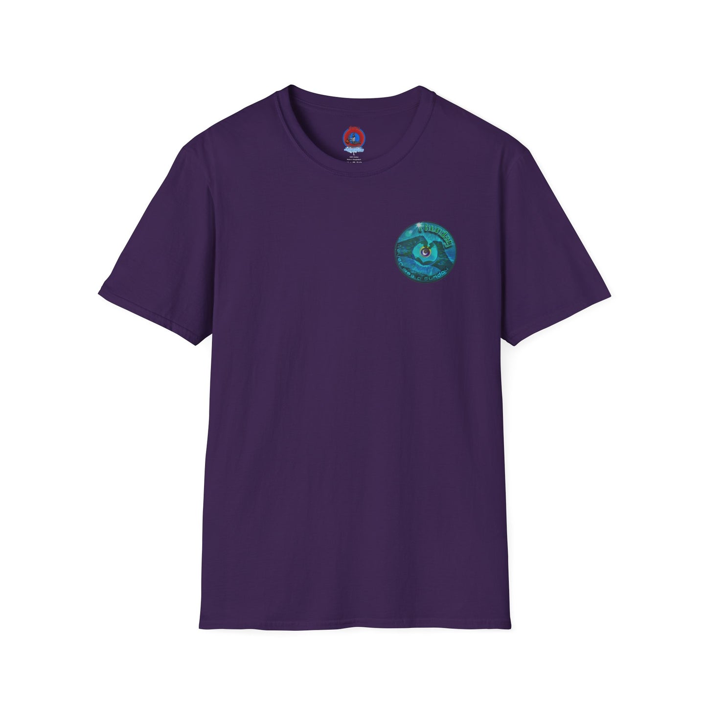 Classic Donut Tee - Unisex Soft-Style - "Sunday Phunday" - series 1.0 - variant 1 - teal donut