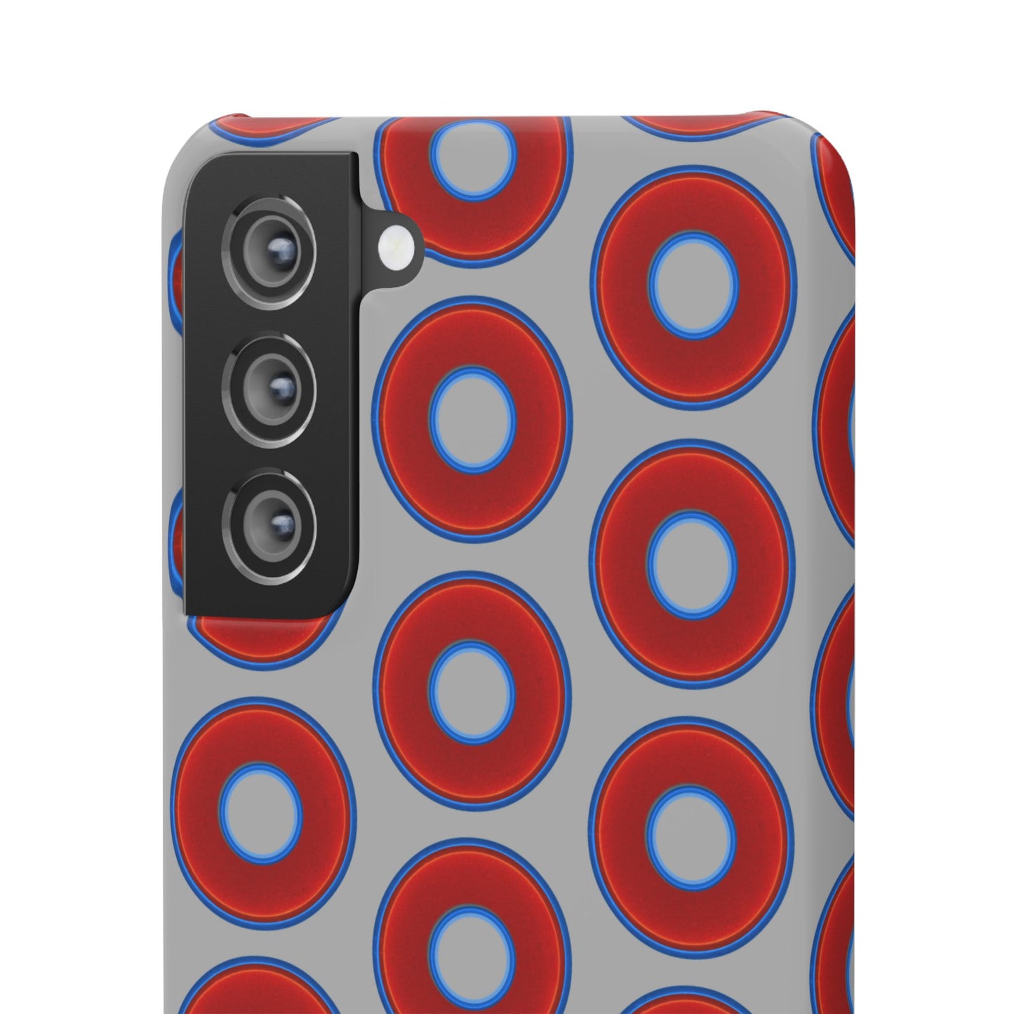 Lumpy Donut Snap Case - red vivid donut print w/light gray background