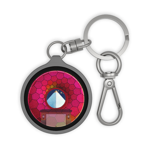 Copy of Lumpy Donut Keychain - "Limestone Donuts so Large" - series 1.0 - variant 8 - magenta hexadonut w/garage