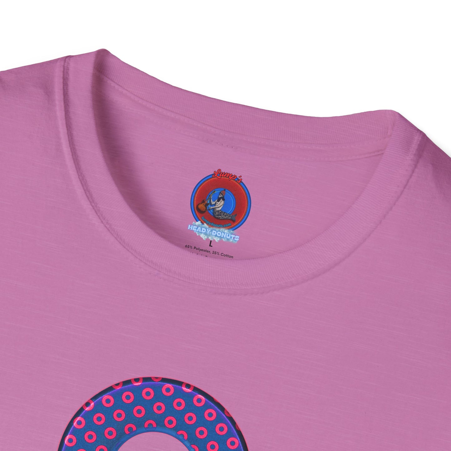 Plain Donuts/Unisex Soft-Style - "Plain Electric Paradoxical Donuts" - hot pink/navy blue donuts