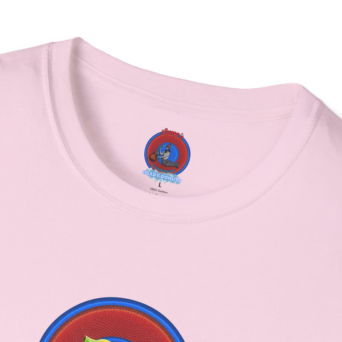 Classic Donut Tee - Unisex Soft-Style - "Dis sheet, it's bananas!" - series 1.0 - variant 6 - traditional red/blue donut