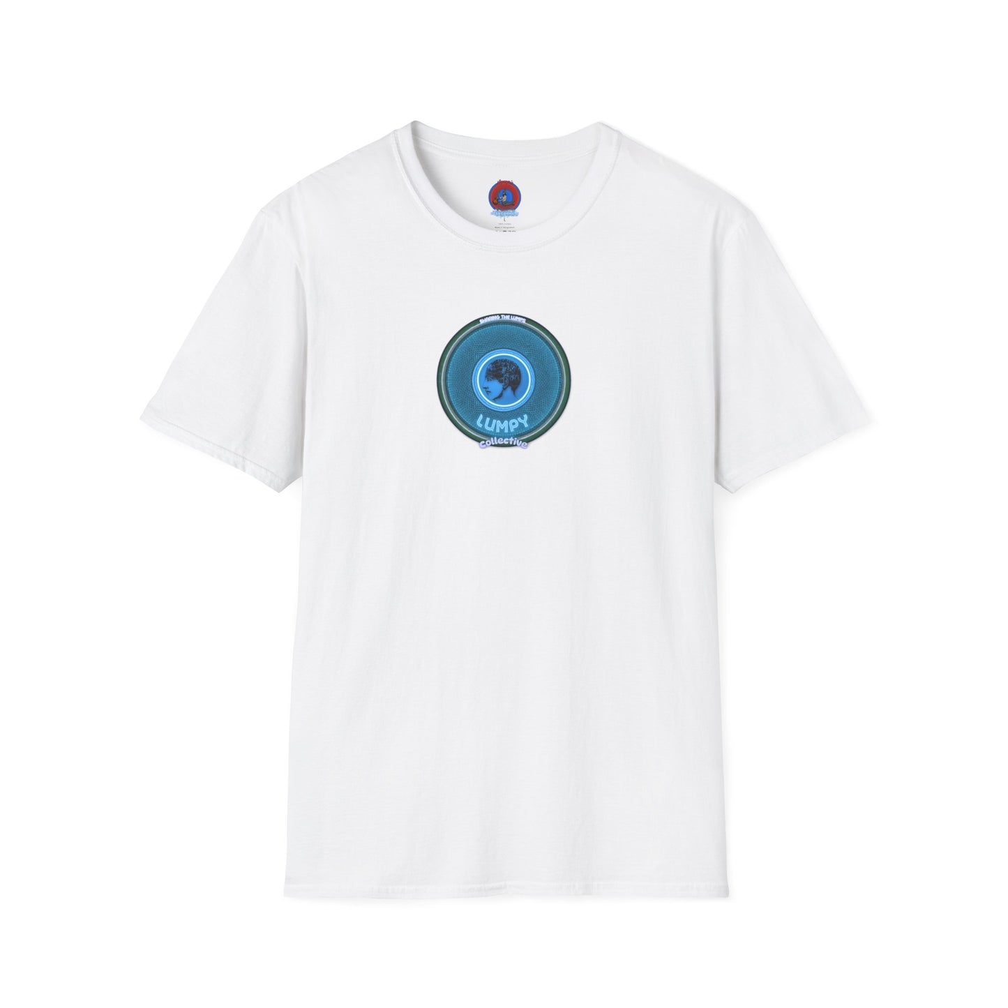 Classic Donut Tee - Unisex Soft-Style - "Lumpy Collective Donut" - aquamarine blue/green lumpy donut - variant 3