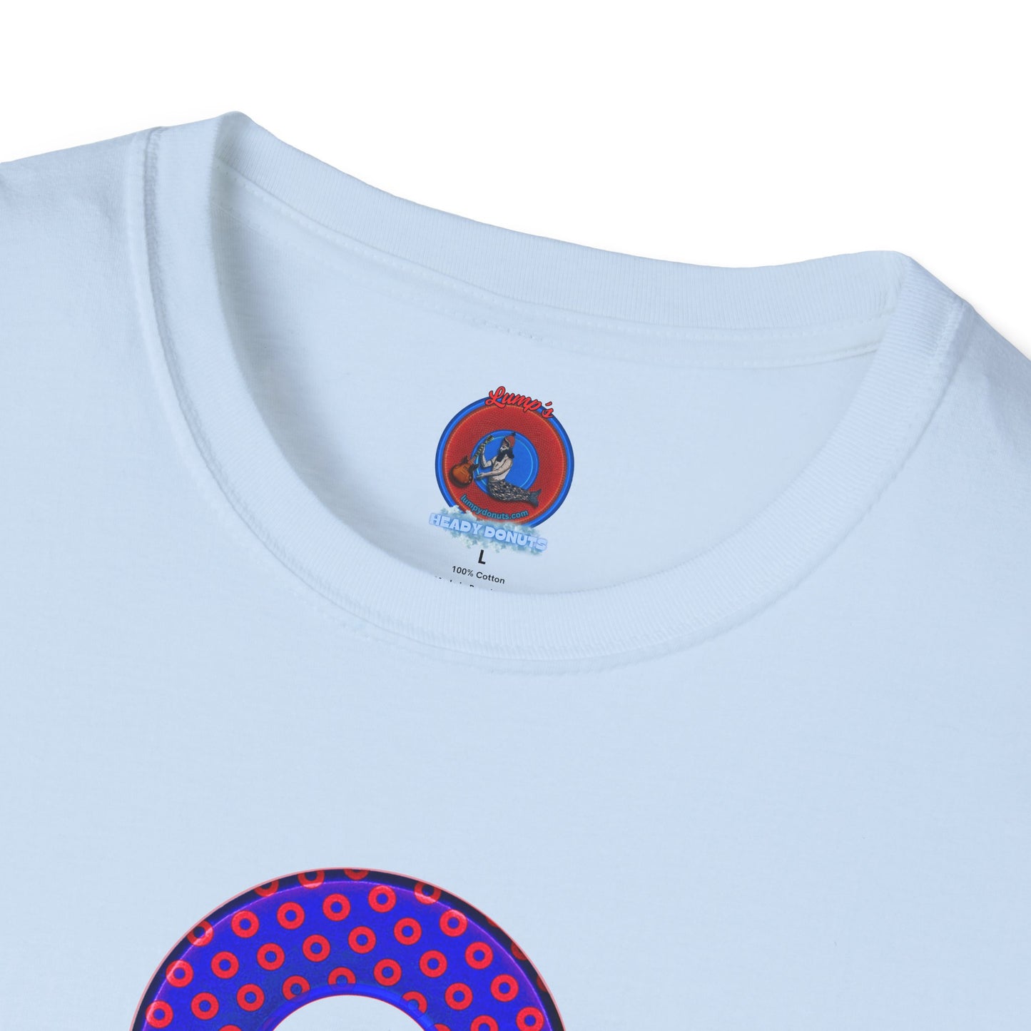 Plain Donuts/Unisex Soft-Style - "Plain Electric Paradoxical Donuts" - dark royal blue/red donuts