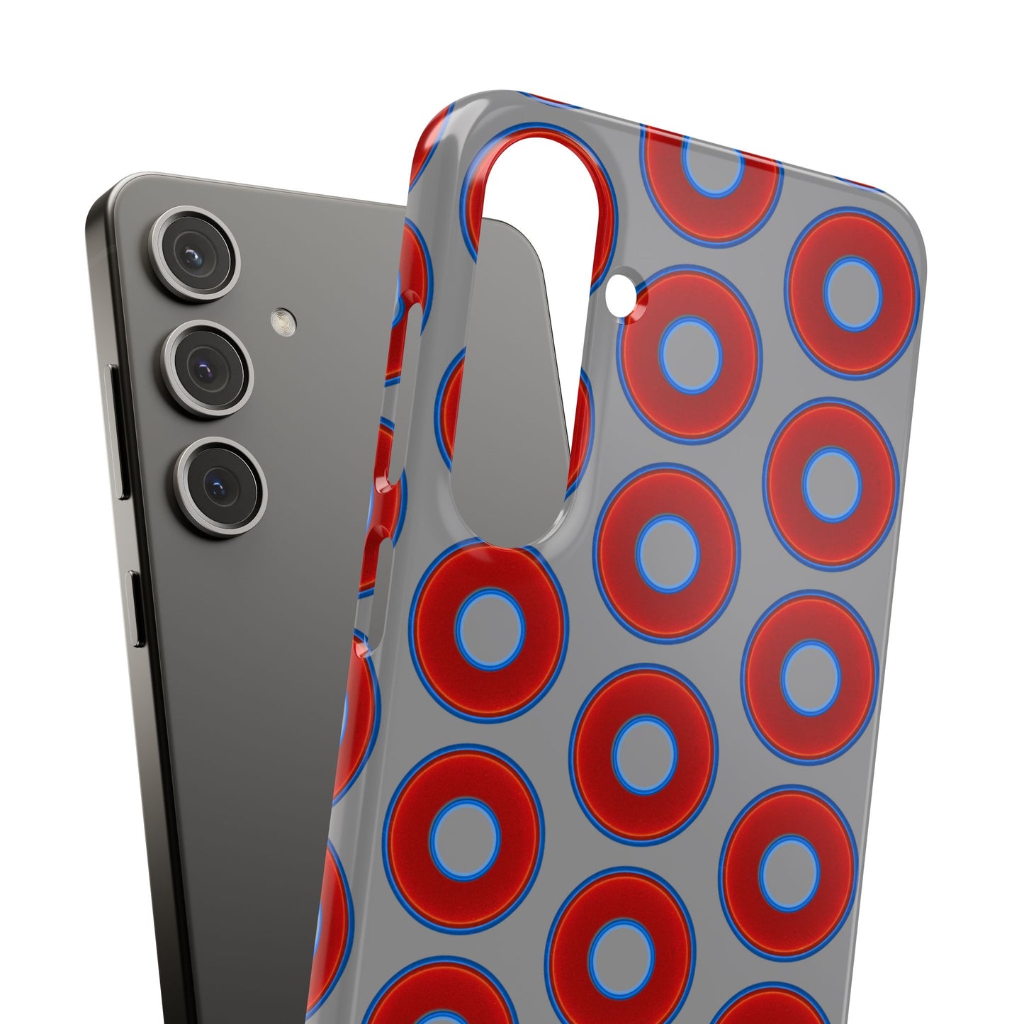 Donut Snap Case - red vivid donut print w/gray background