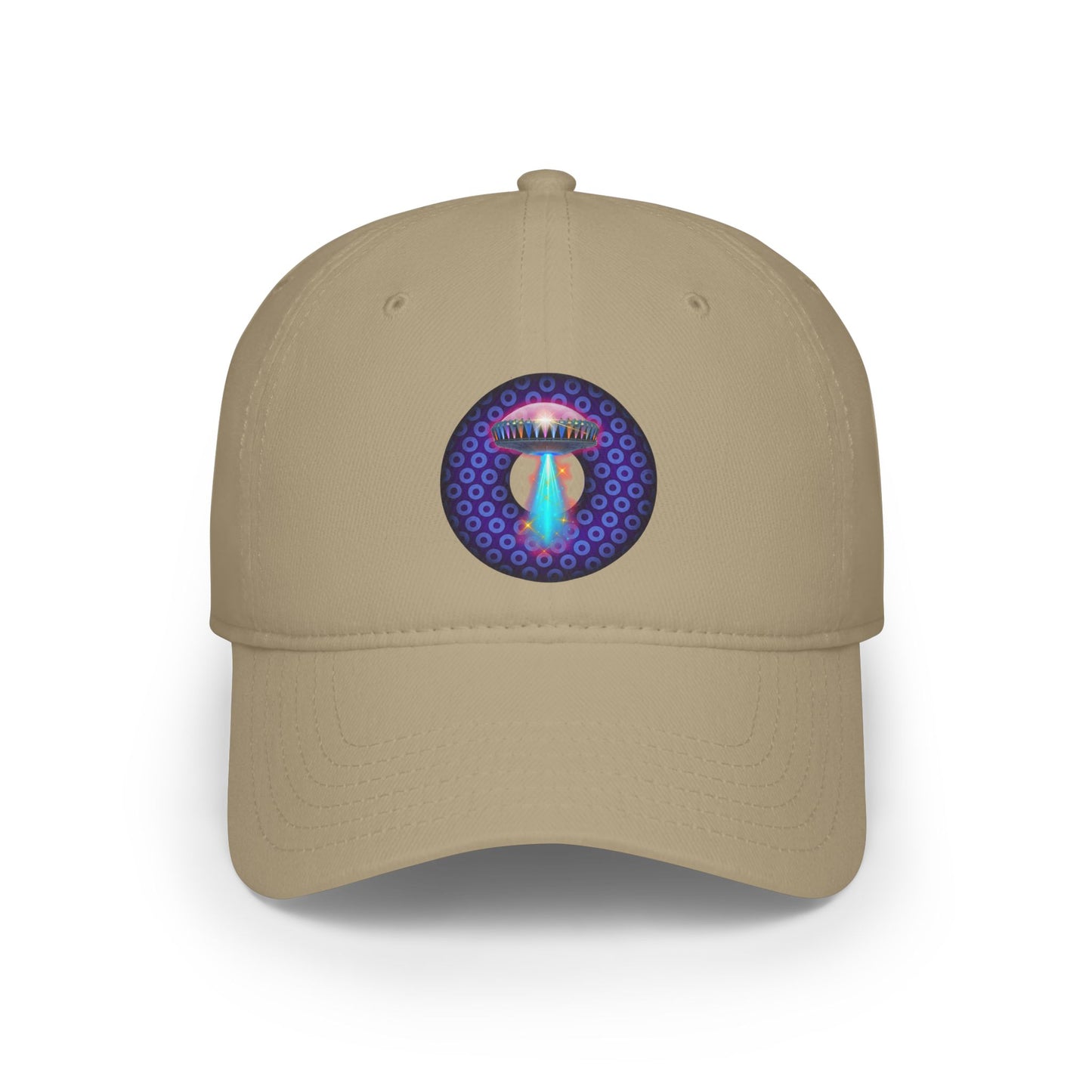 Lumpy Donut Baseball Cap - "They Serve Donuts on the Mothership Now" - variant 4 - purple/blue paradoxical donut w/
