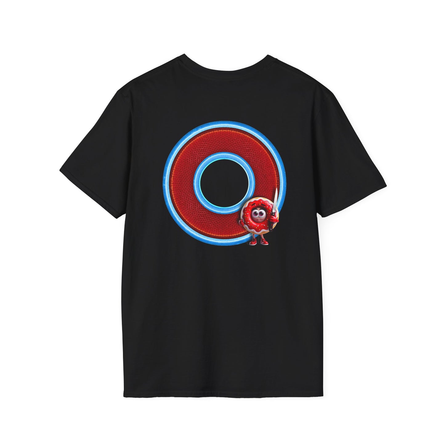 Classic Donut Tee - Unisex Soft-Style - "My Friend the Donut " - series 1.0  - variant 1 - red/blue donut