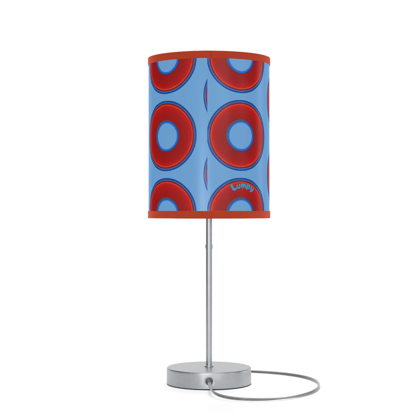 Lumpy Accent Lamps - red vivid donuts w/light blue background