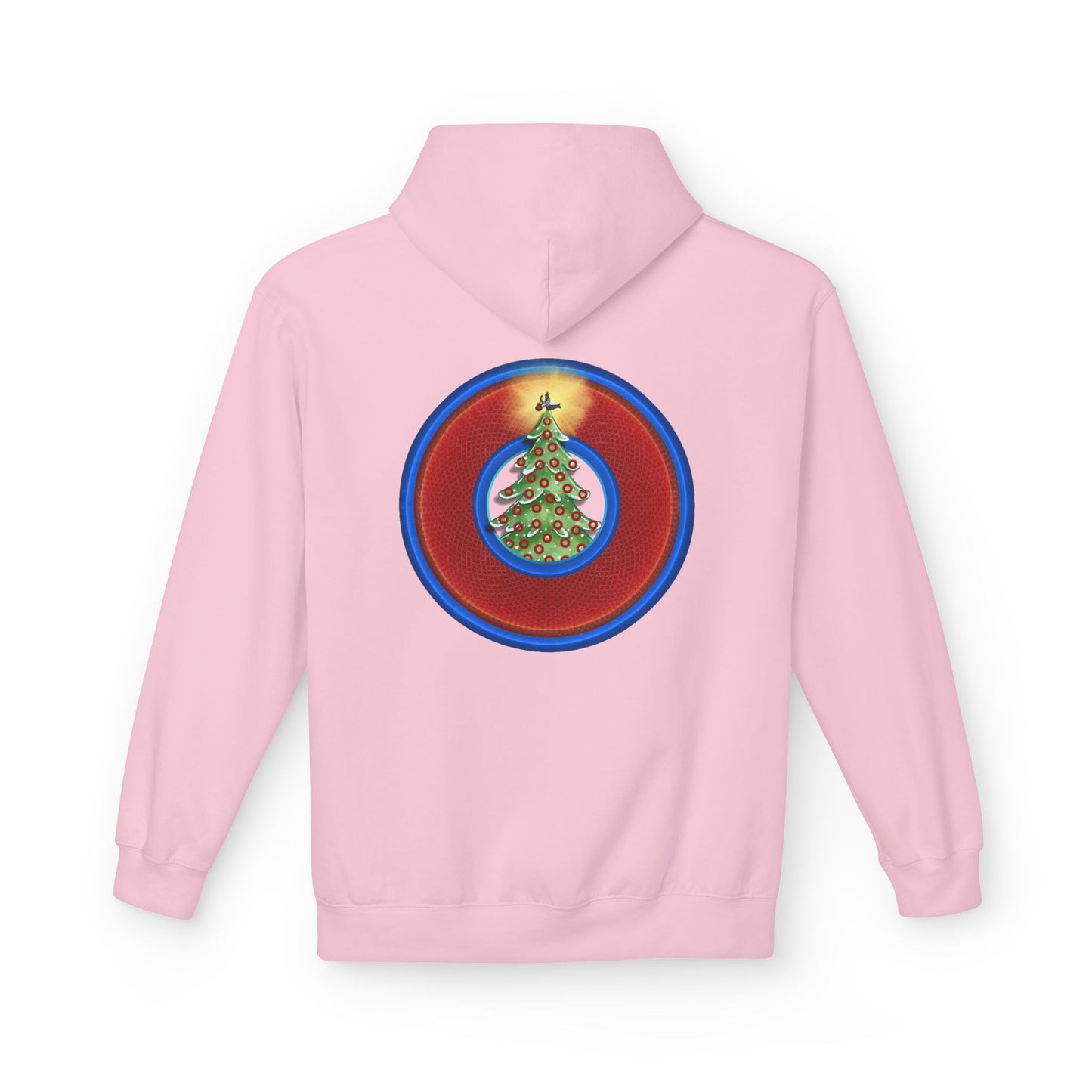 Fleece Harry Hoodies [Midweight Soft-style] - "It's Always Phishmas in Philly" - red rustic donut