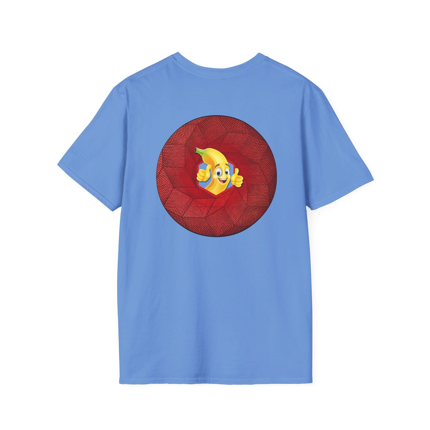 Classic Donut Tee - Unisex Soft-Style - "Dis sheet, it's bananas!" - series 1.0 - variant 1 - cubed red donut