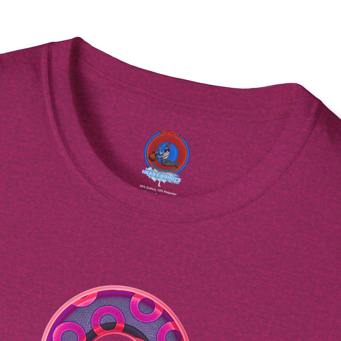 Plain Donuts/Unisex Soft-Style - "Plain Rustic Paradoxical Donuts" - magenta/dark purple donuts