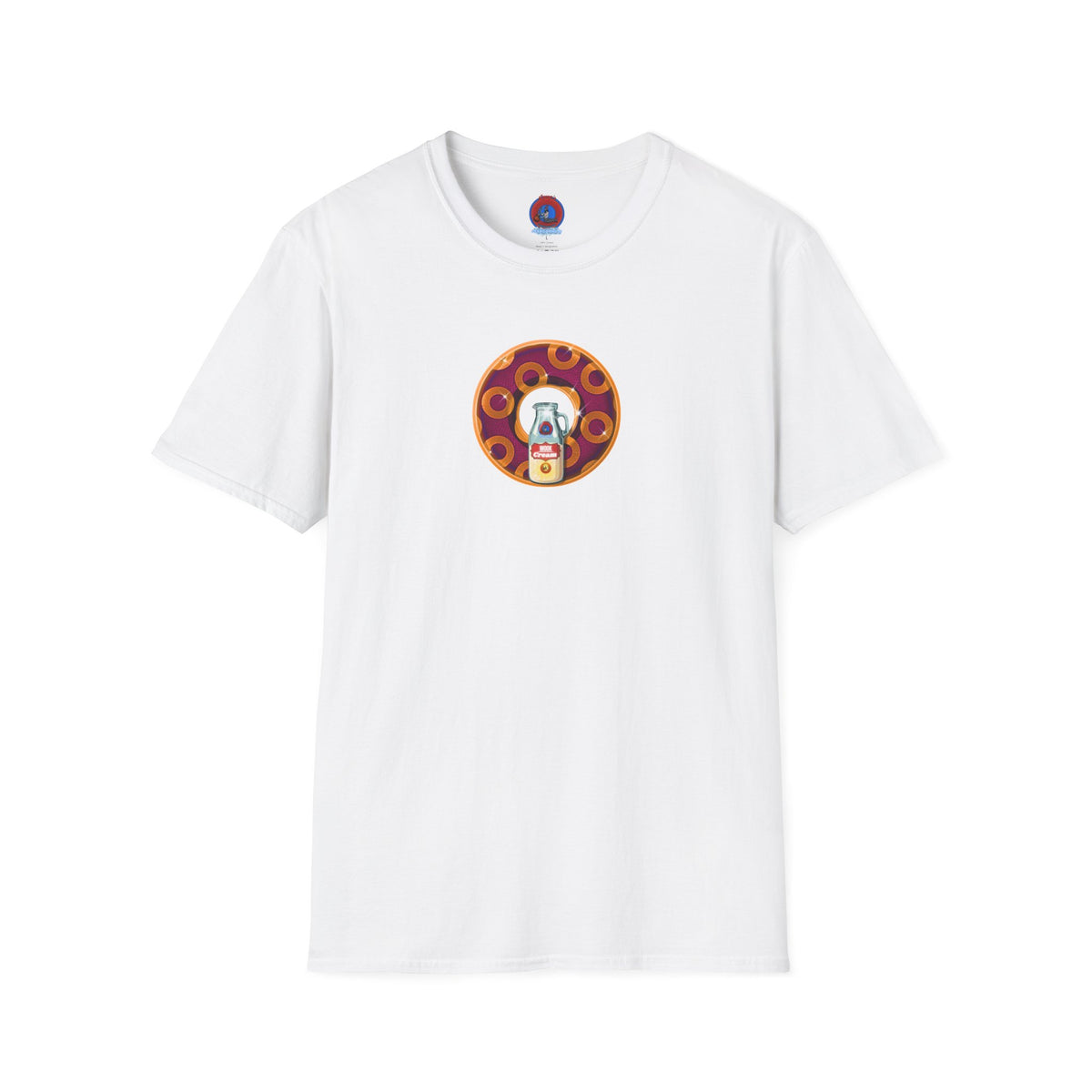 Classic Donut Tee - Unisex Soft-Style - "Princely Wooked Cream - YEMSG Donut " - burgundy/orange rustic paradox donut - variant 1