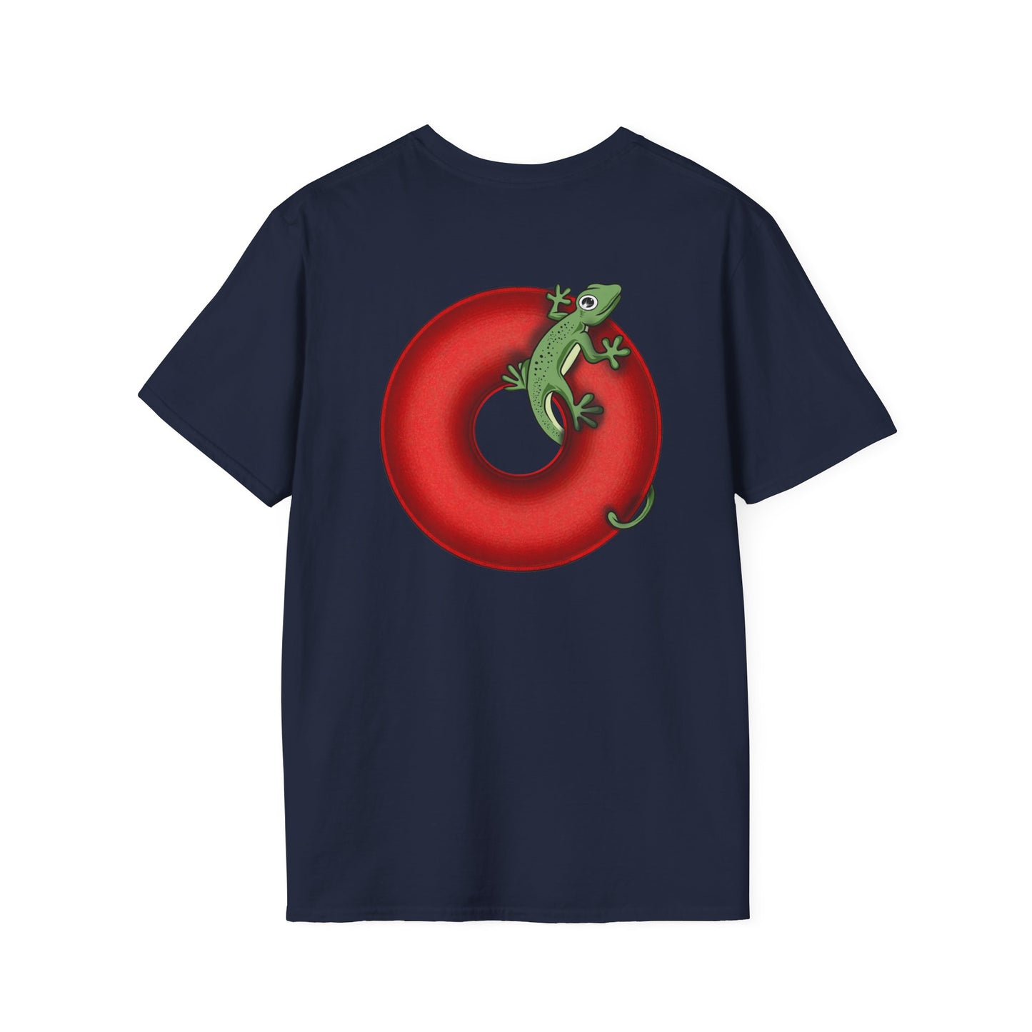Classic Donut Tee - Unisex Soft-Style - "Practically Extinct Tee Shirt" - plump vivid red donut - variant 1