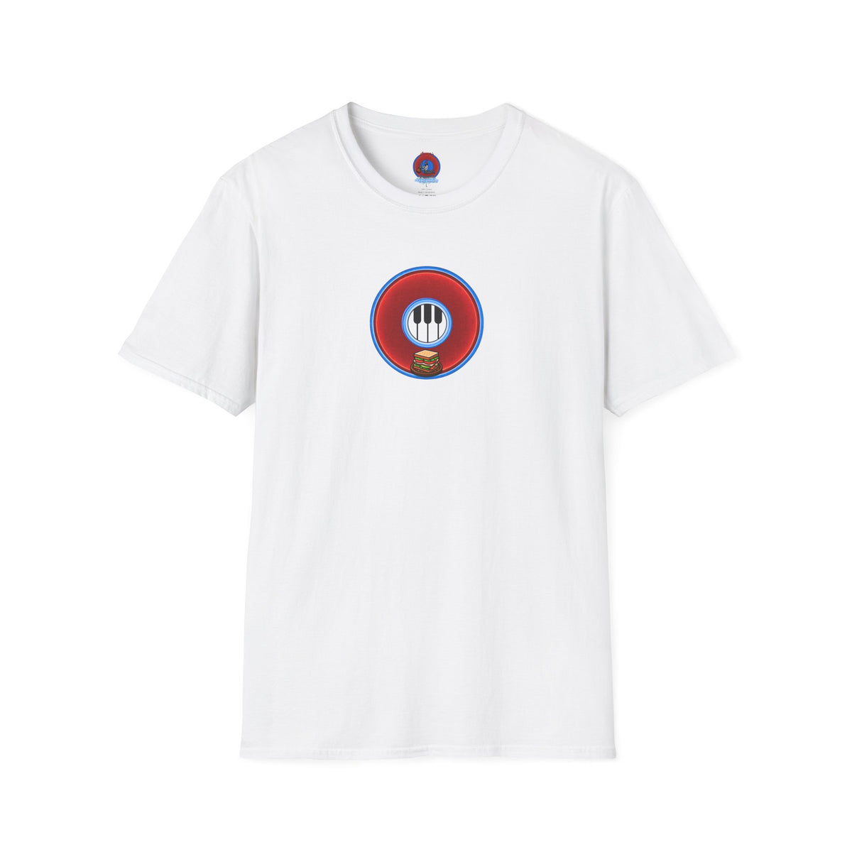 Classic Donut Tee - Unisex Soft-Style - "Rage Side Donut" - vivid red donut - variant 2
