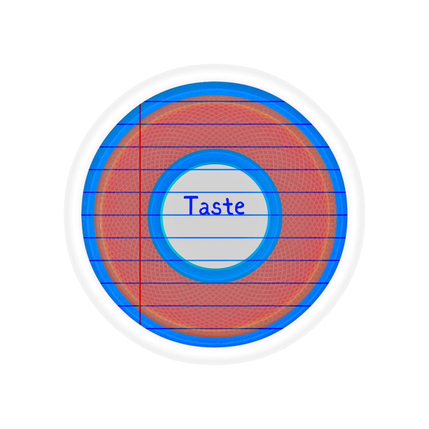 Donut Bumper/Outdoor Sticker - "That's 1 Tasty Donut" - series 1.0 - variant 1 - red donut w/words - [Die-Cut] 6"x 6"