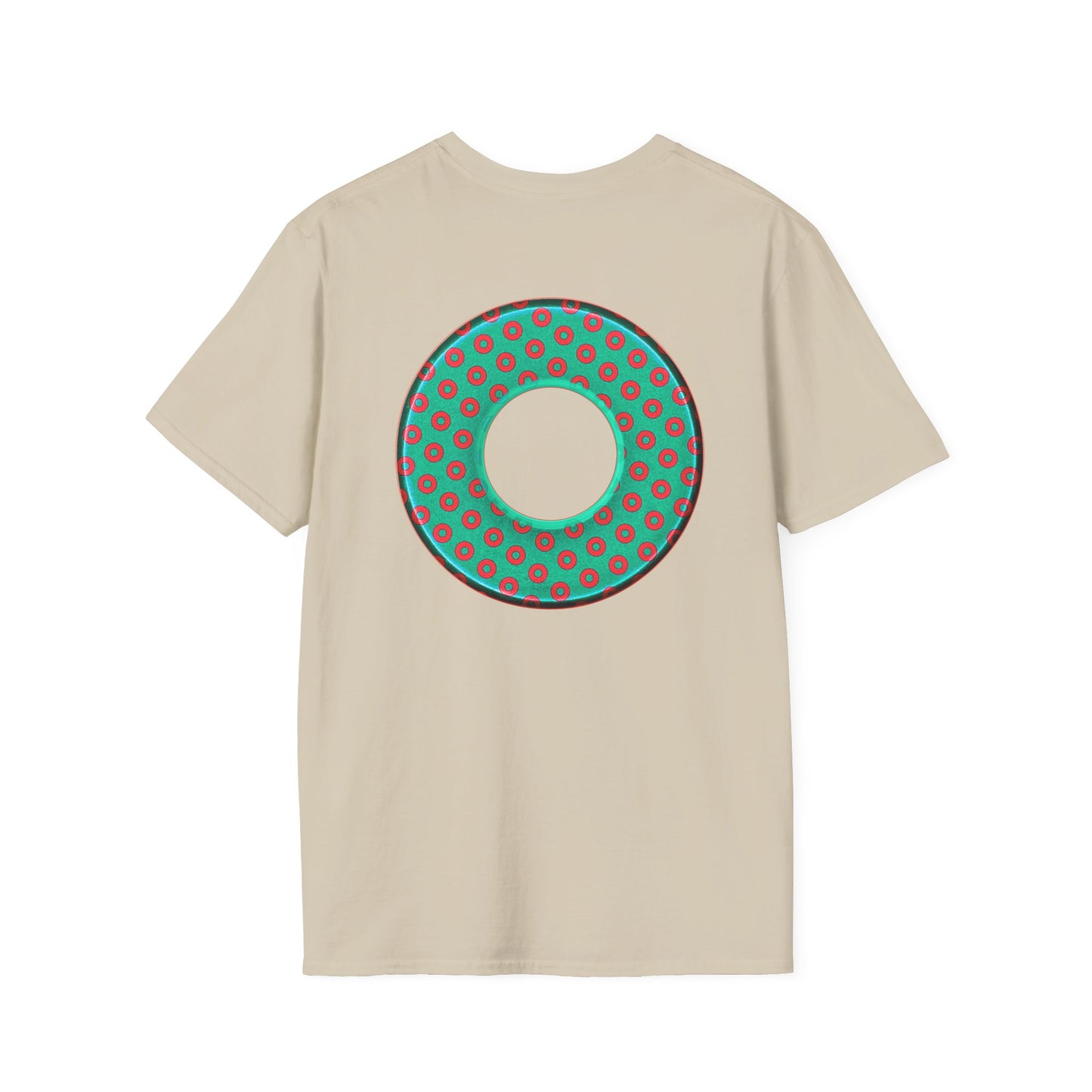Plain Donuts/Unisex Soft-Style - "Plain Electric Paradoxical Donuts" - light green/red donuts