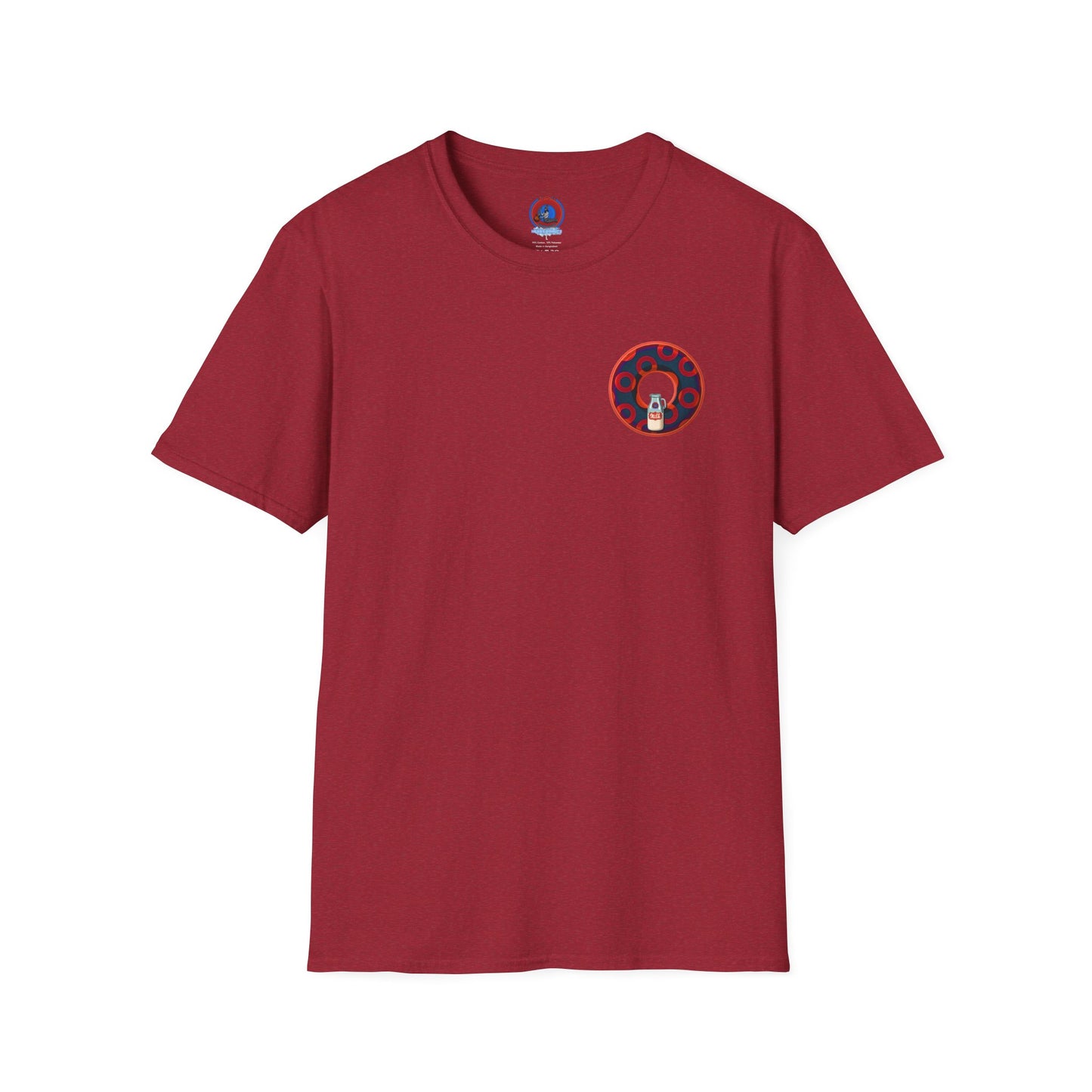 Classic Donut Tee - Unisex Soft-Style - "Wooked Cream - YEMSG Donut " -purple/red rustic paradox donut - variant 3
