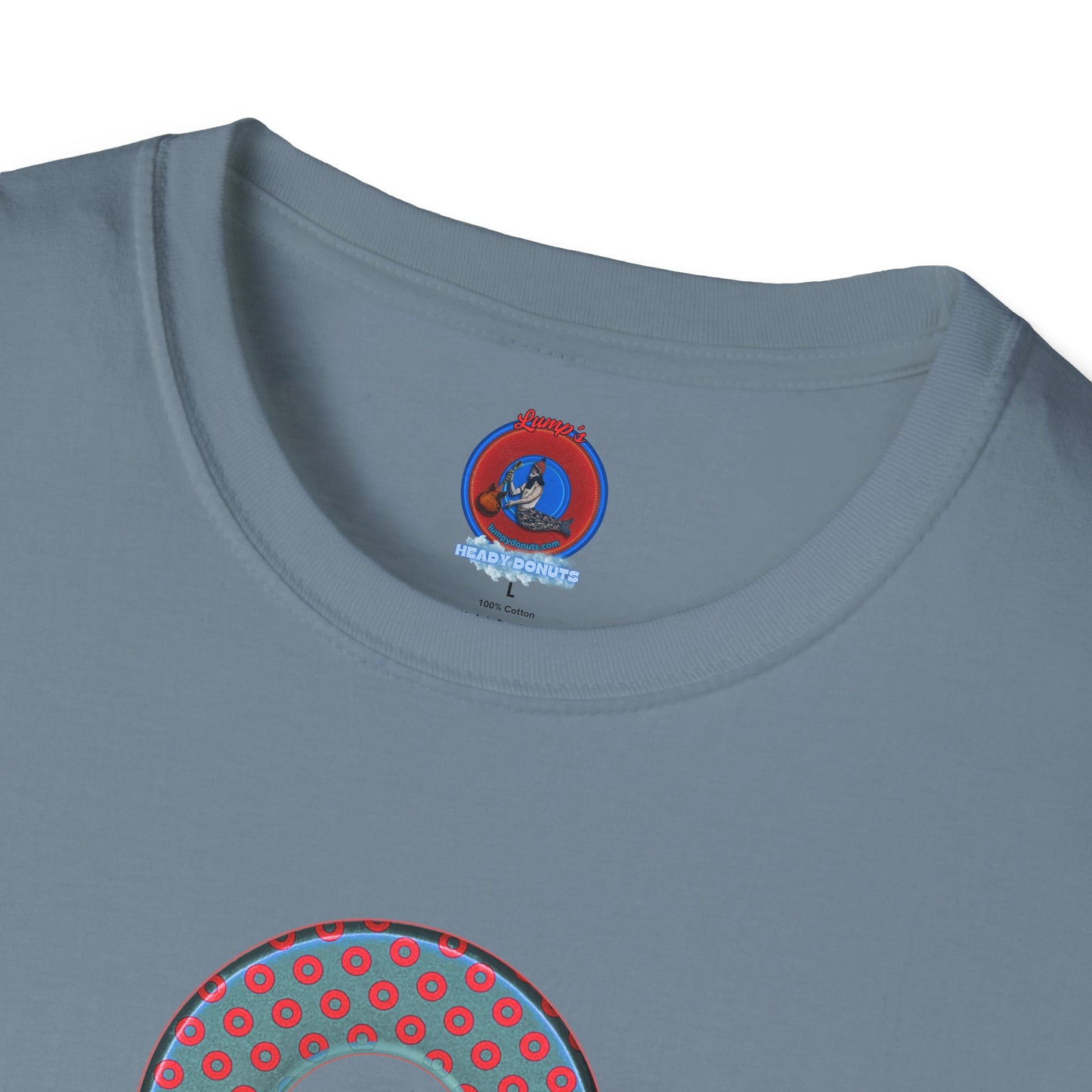 Plain Donuts/Unisex Soft-Style - "Plain Electric Paradoxical Donuts" - steel blue/red donuts