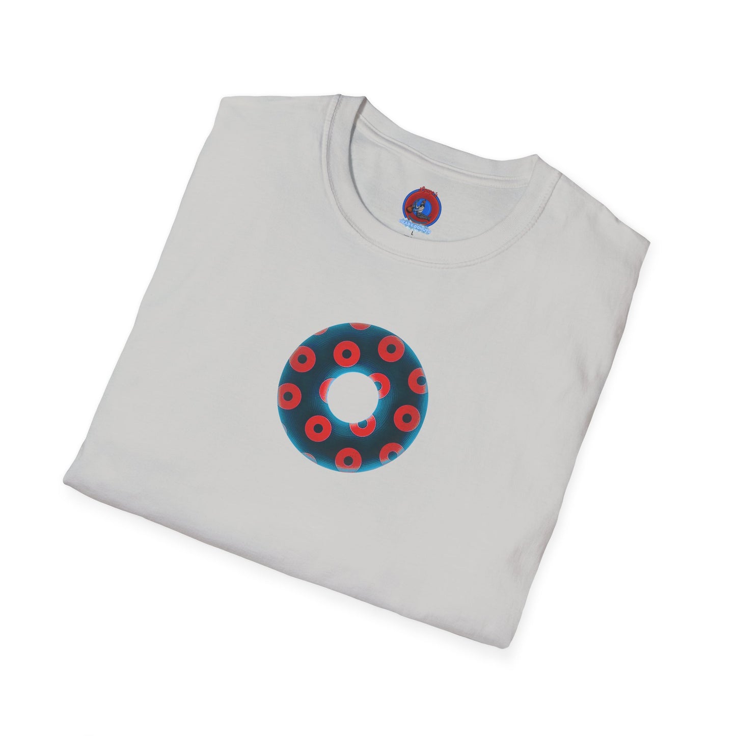 Plain Donuts/Unisex Soft-Style - "Plain Blimpy Paradoxical Donuts" - steel blue/red donuts