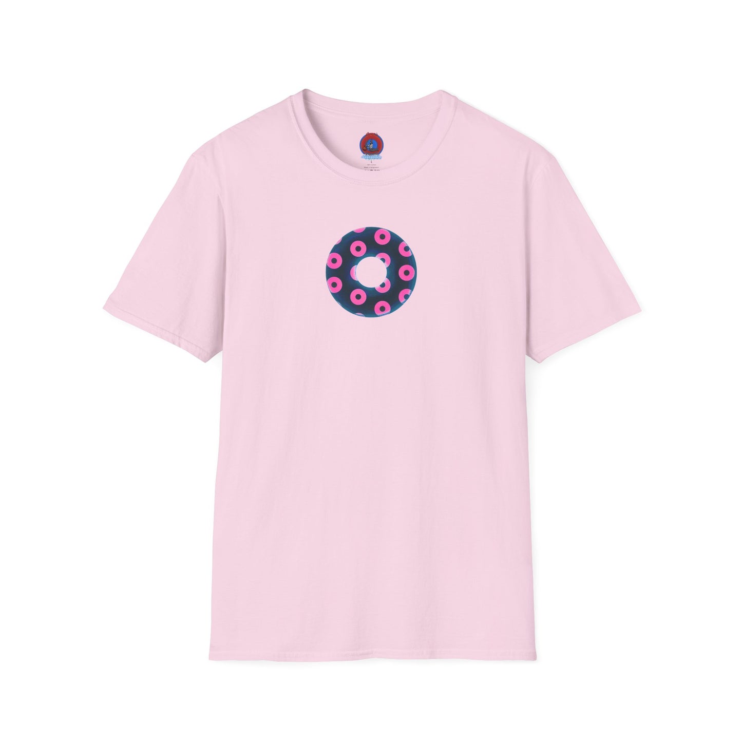 Copy of Plain Donuts/Unisex Soft-Style - "Plain Blimpy Paradoxical Donuts" - dark steel blue/vivid magenta donuts