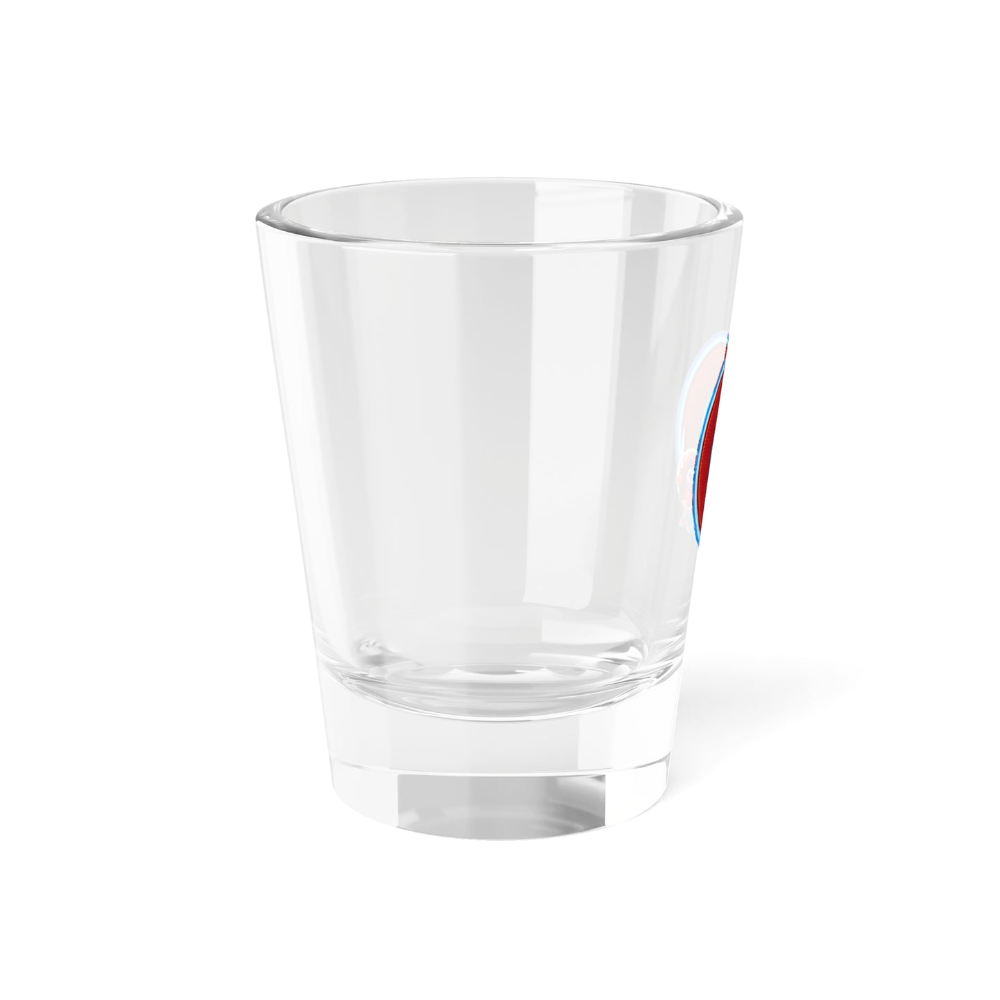 Bad Fishy Too - "My Phriend, My Phriend's Shot Glass" - Shot Glass, 1.5oz - rustic red/light blue donut