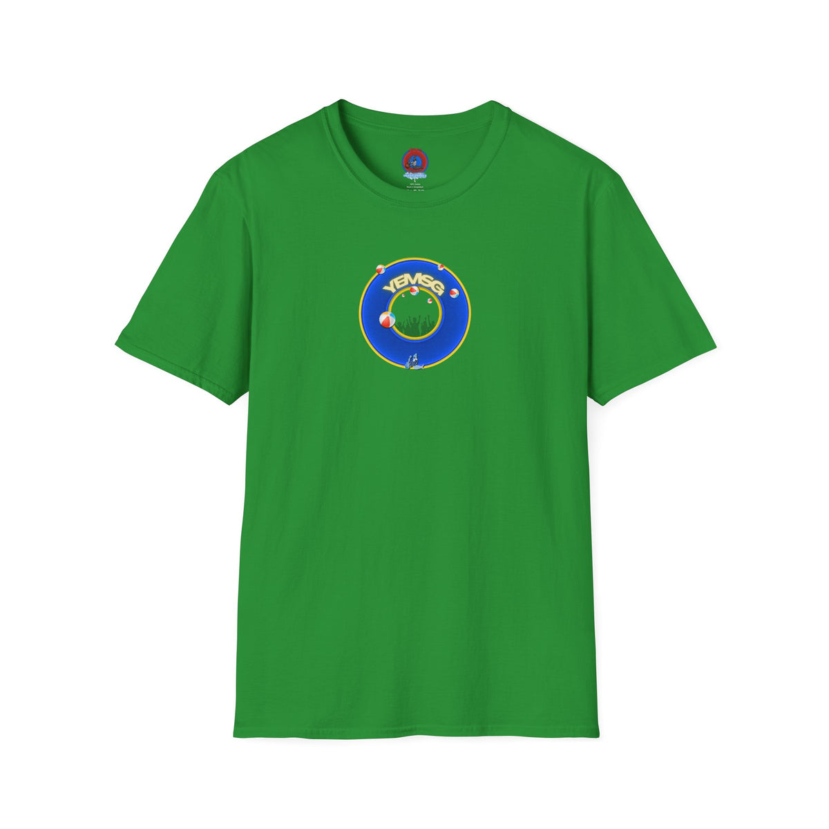 Donut Tee - Unisex Soft-Style - "The Donut's Secret Ingredient? MSG" - vivid blue/yellow donut - variant 2