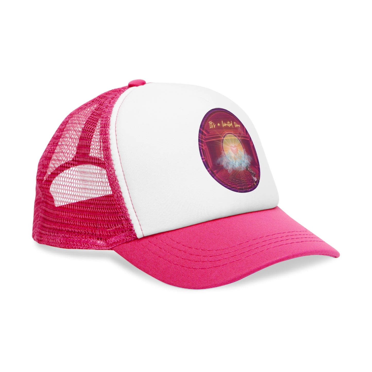 Lumpy Trucker Hat - "The Show of Donuts" - magenta donut - variant 2