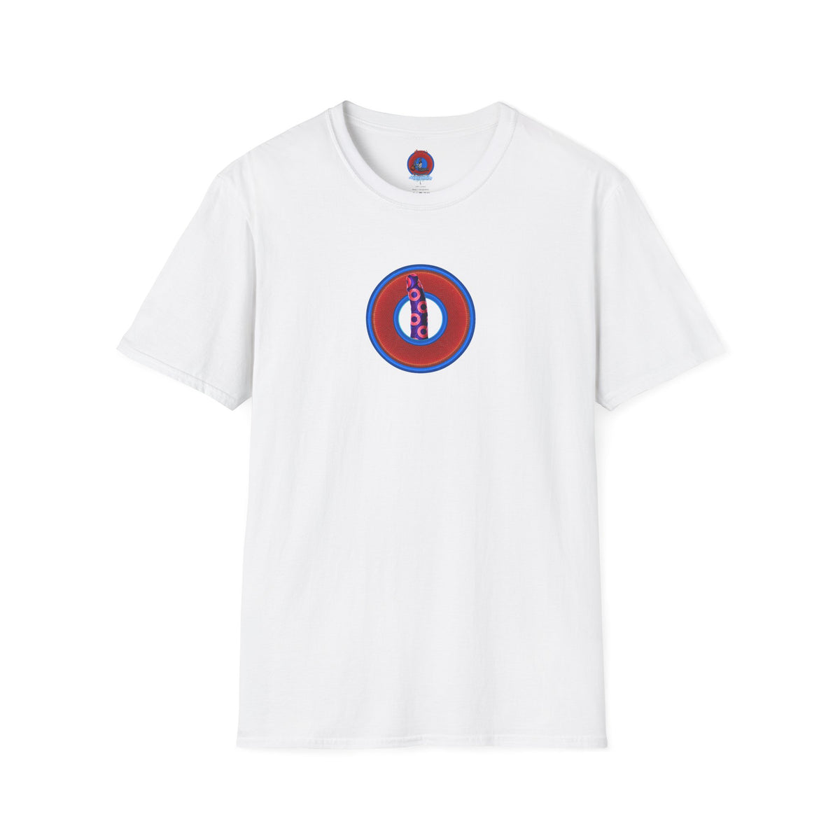 Classic Donut Tee - Unisex Soft-Style - "Sir Richard's Phamous Donut" - series 1.0  - variant 1 - red/blue paradox donut