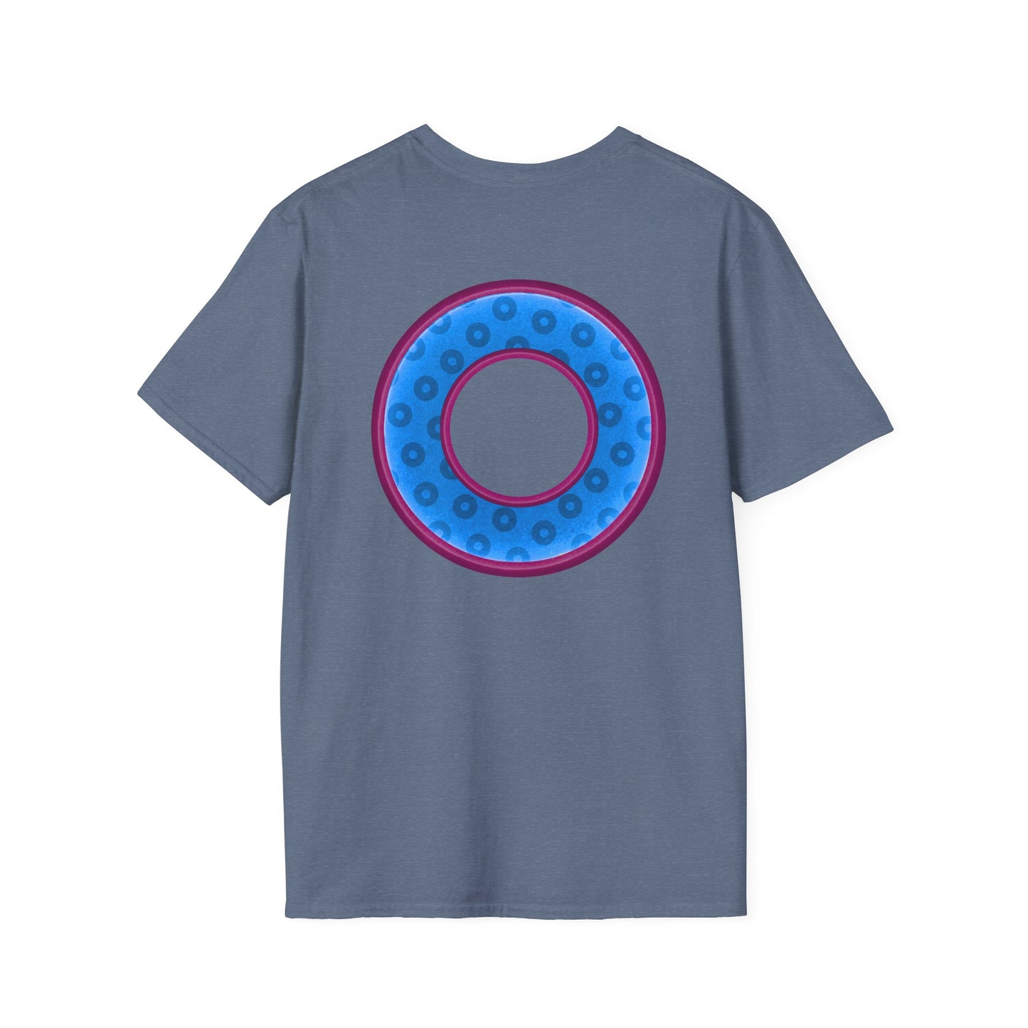 Plain Donuts/Unisex Soft-Style - "Plain Wide Mouthed Paradoxical Donuts" - light blue/dark magenta donuts