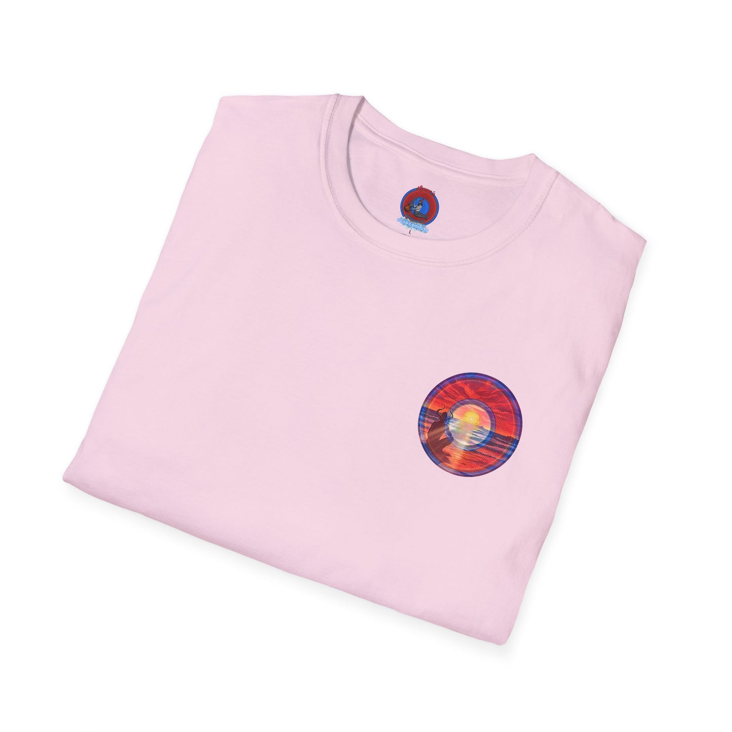 Classic Donut Tee - Unisex Soft-Style - "The Squirming Donut" - red picture donut