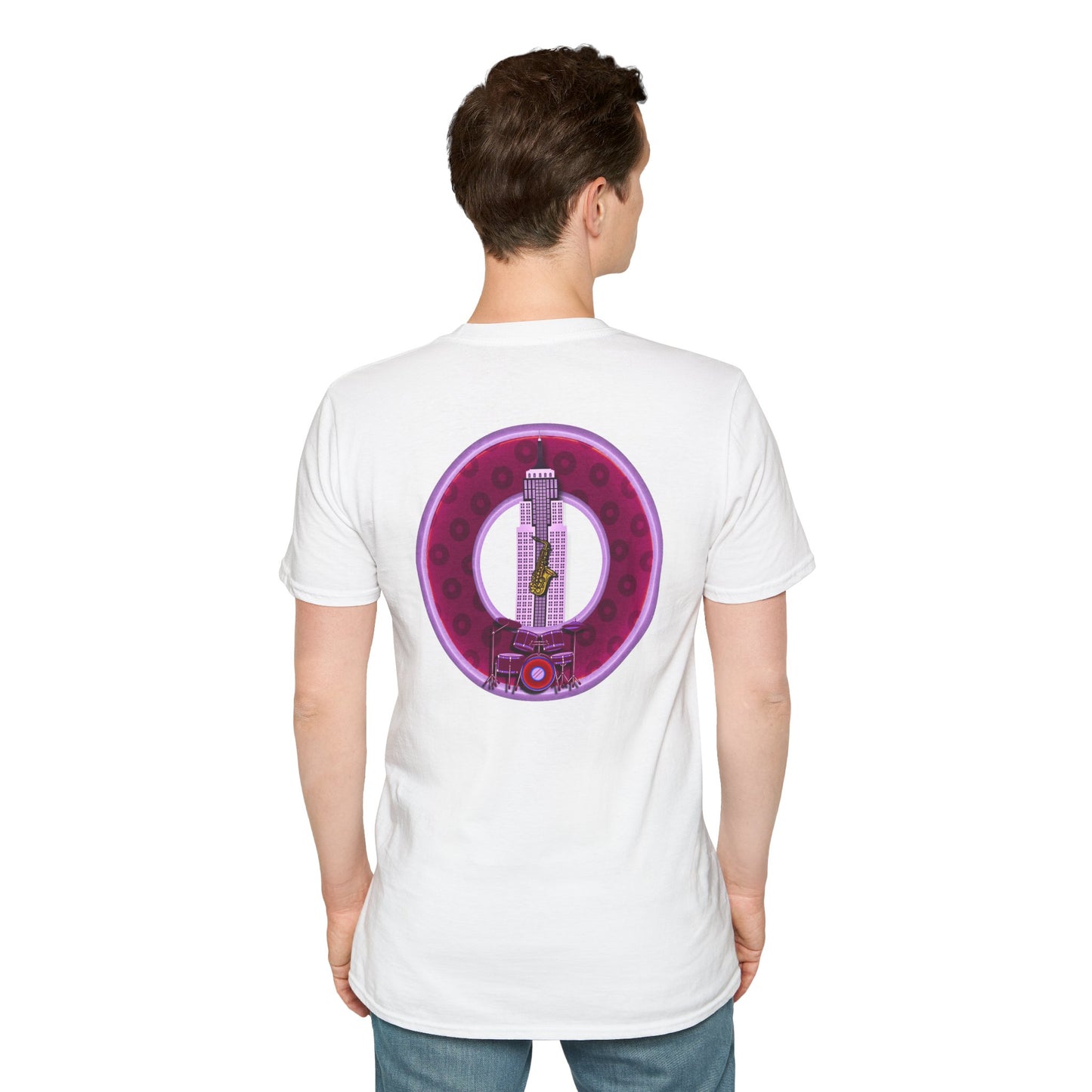 Classic Donut Tee - Unisex Soft-Style - "Simple Prep Donuts" - widemouthed purple/light purple donut