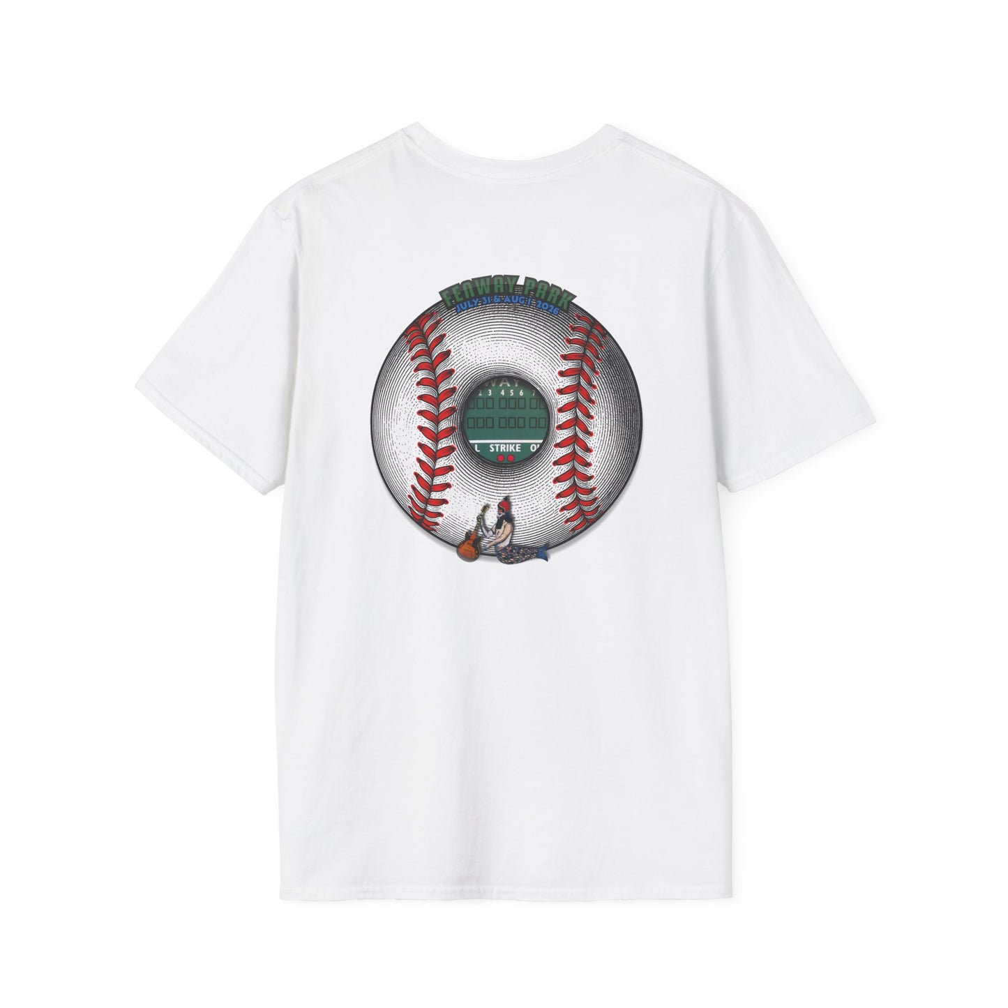 Classic Donut Tee - Unisex Soft-Style - "Phenway Ballpark Donuts" - white/red major league donut - variant 6