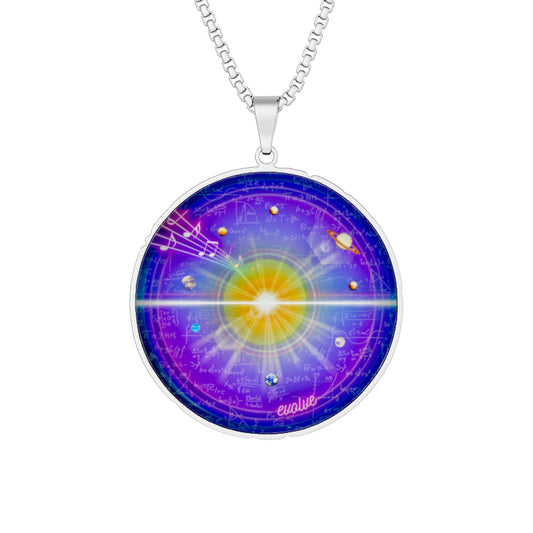 Lump's Heady Donut Necklace - 1" x 1" Stainless Steel Pendant - "Evolved Donut Pendant" - purple vivid donut