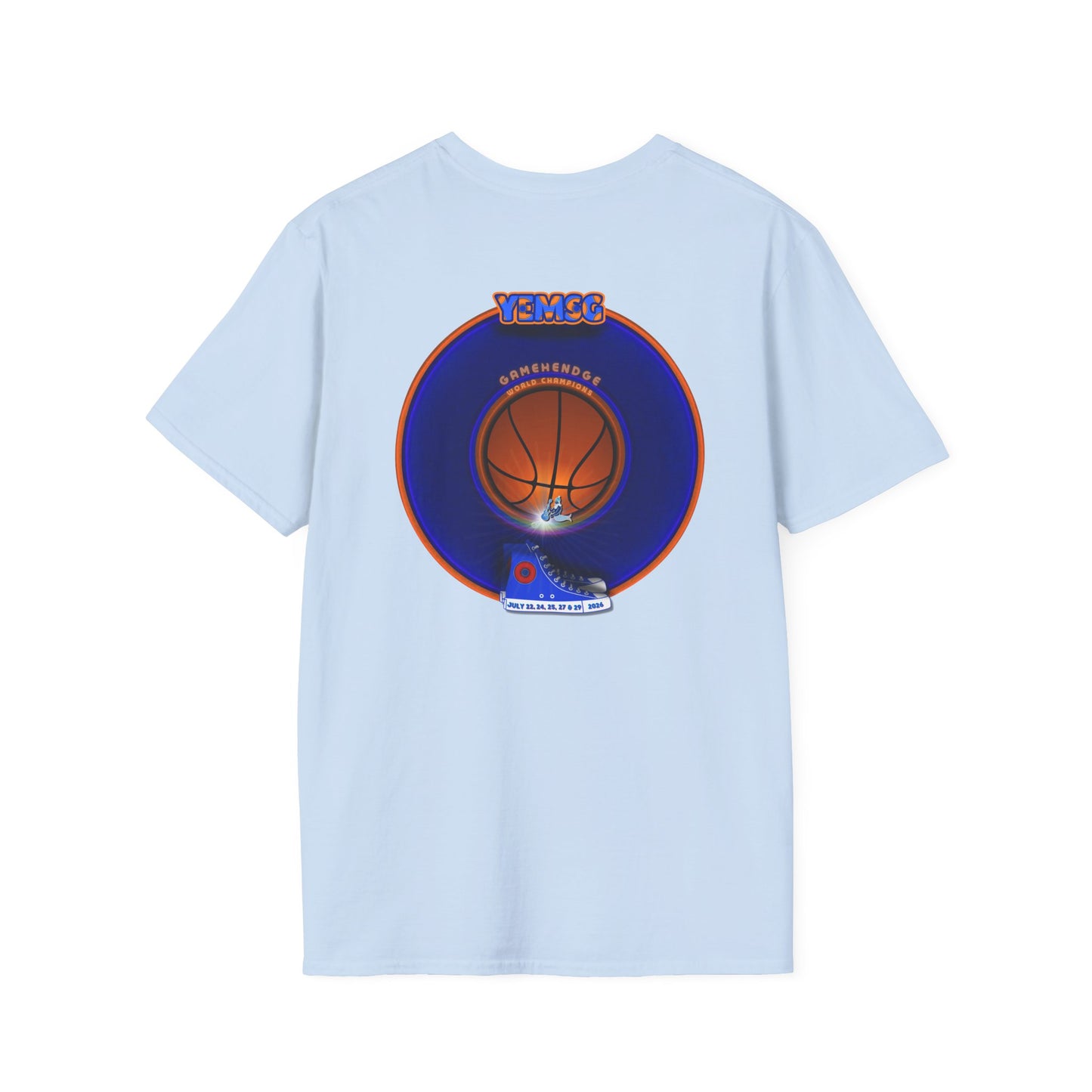 Classic Donut Tee - Unisex Soft-Style - "Diedrich Knickerbocker's Donut" - vivid blue/orange donut - variant 1