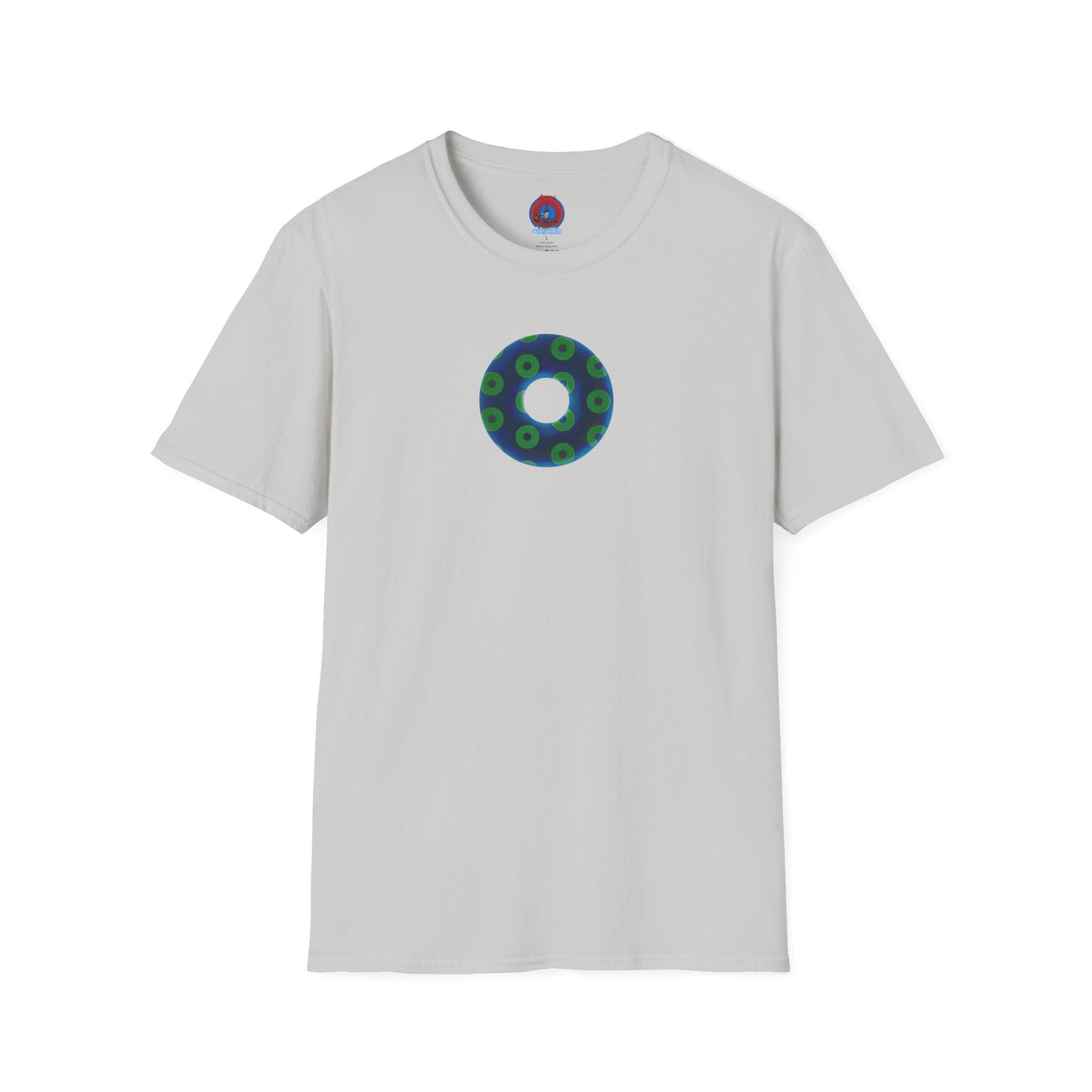 Plain Donuts/Unisex Soft-Style - "Plain Blimpy Paradoxical Donuts" - dark blue/lime green donuts