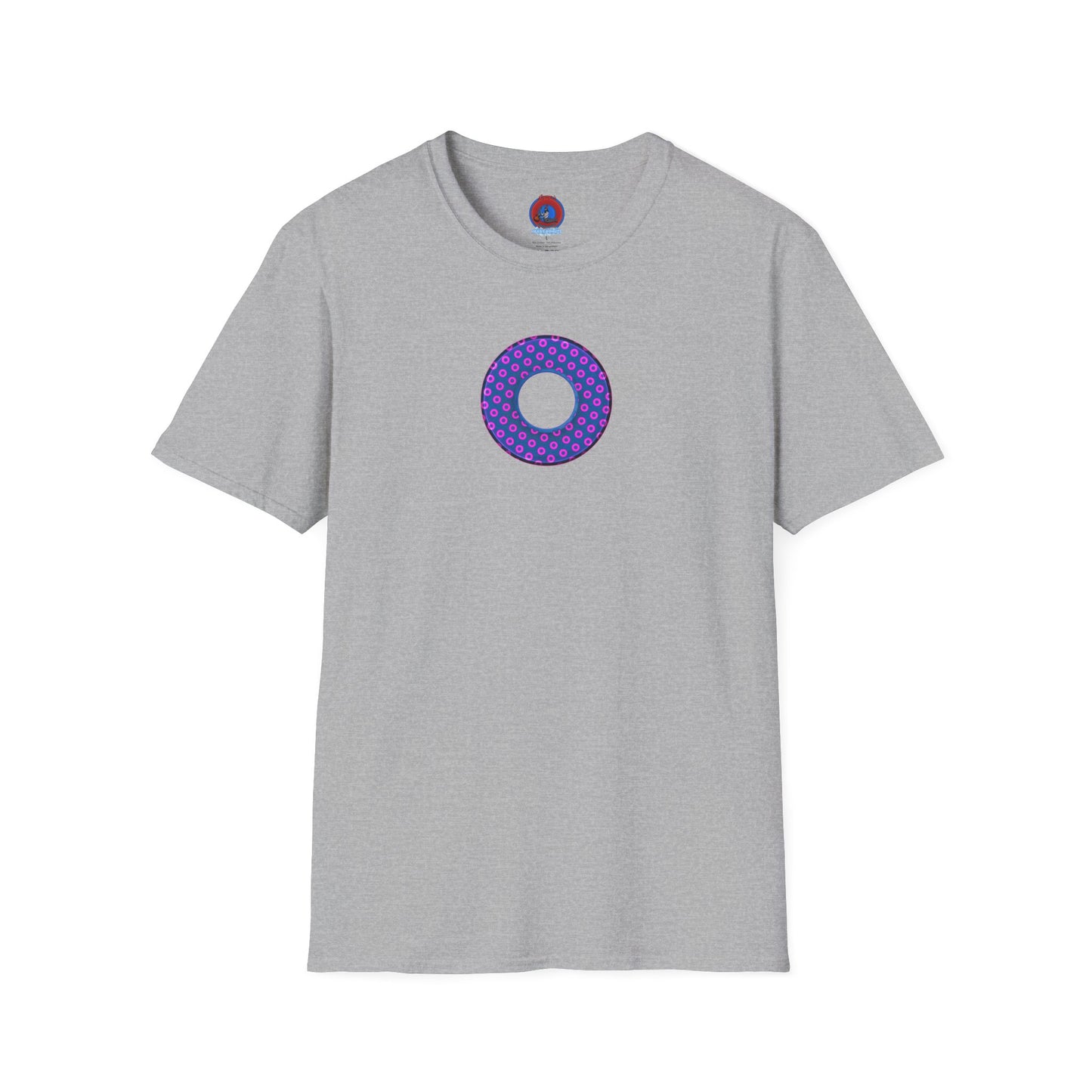 Plain Donuts/Unisex Soft-Style - "Plain Electric Paradoxical Donuts" - pink/dark blue donuts
