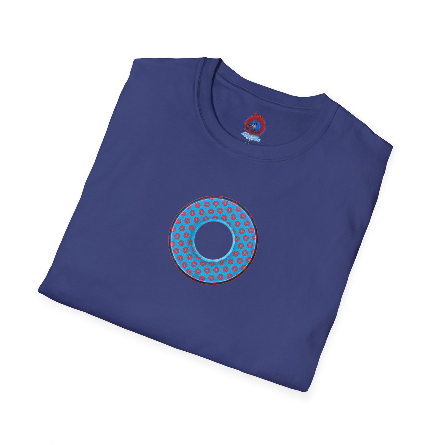 Plain Donuts/Unisex Soft-Style - "Plain Electric Paradoxical Donuts" - light blue/red donuts