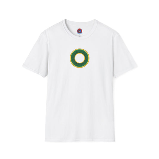 Plain Donuts/Unisex Soft-Style - "Plain Wide Mouthed Paradoxical Donuts" - forest green/yellow donuts