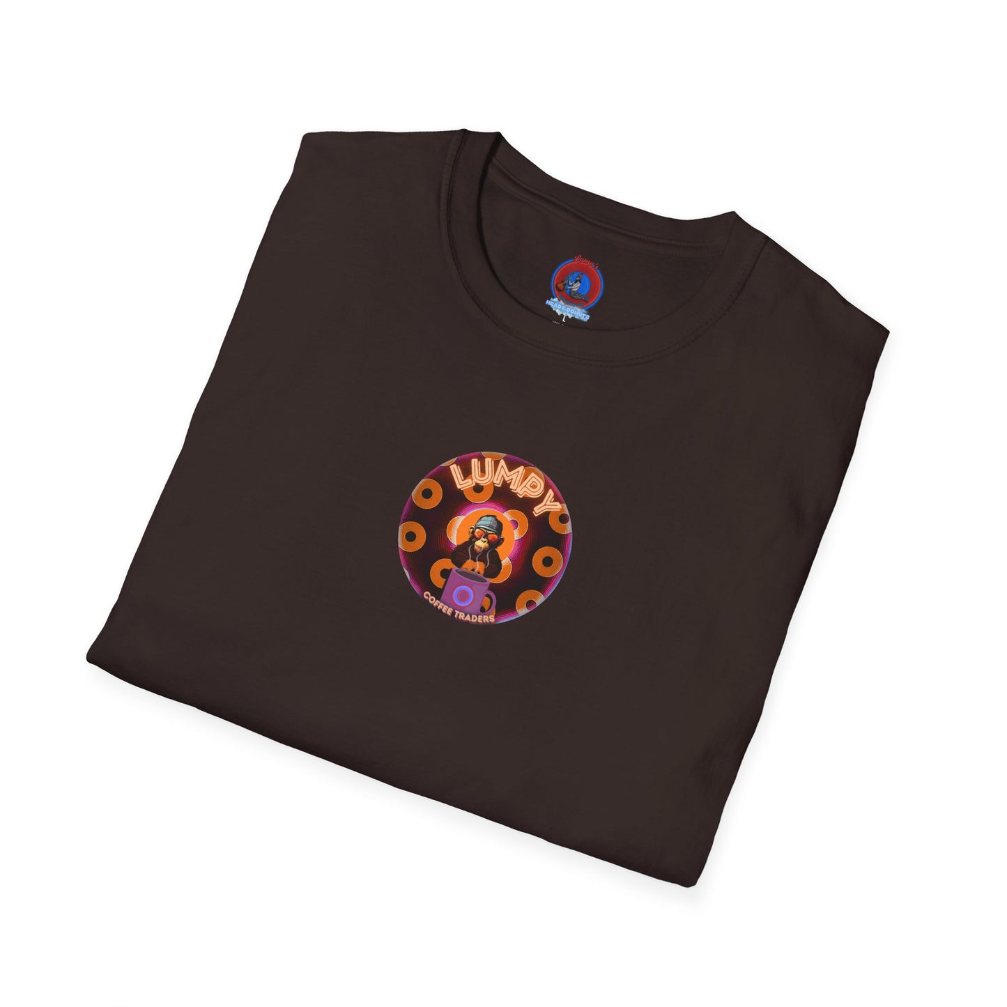 Coffee Traders Tee - Unisex Soft-Style - "Columbia House CDs " - paradoxical donut - 2 - logo front/coffee back