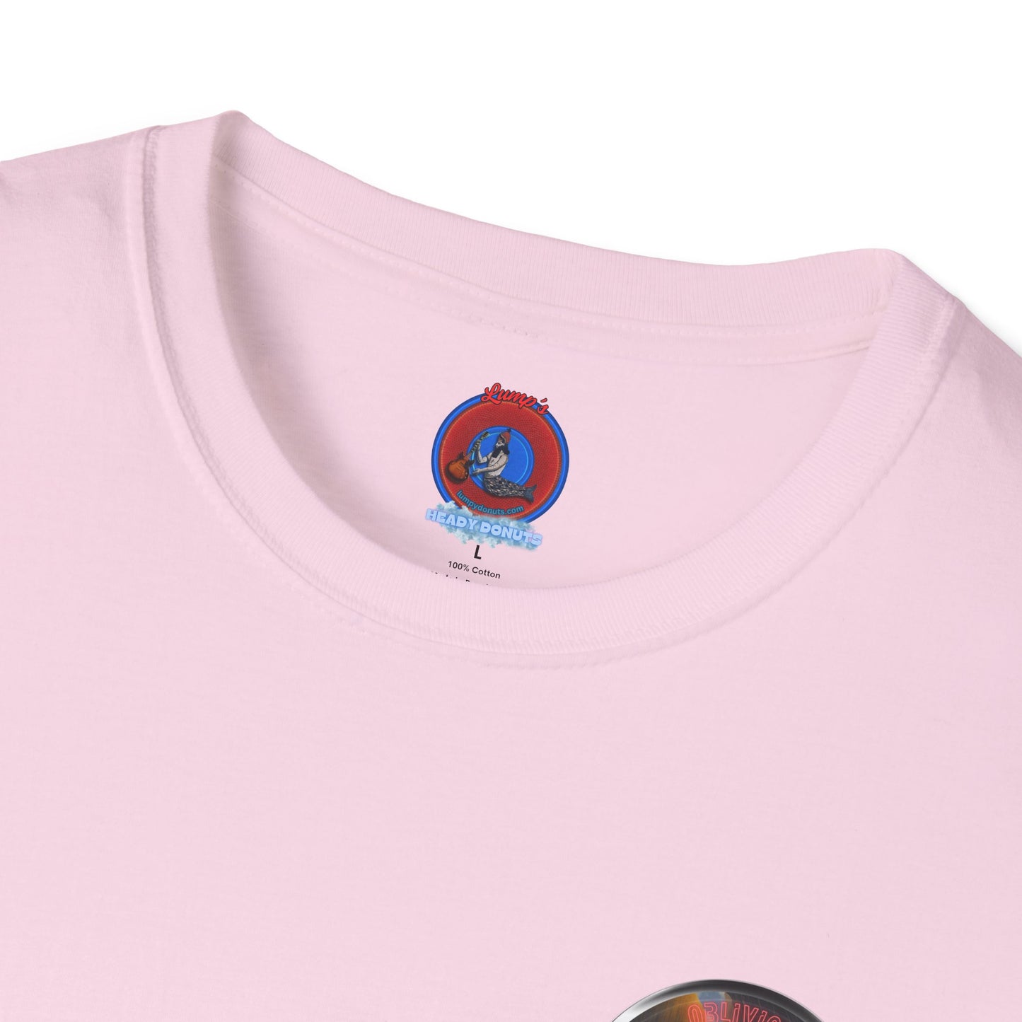 Classic Donut Tee - Unisex Soft-Style - "Donut Splashed in Oil" - picture donut [*charitable donut]