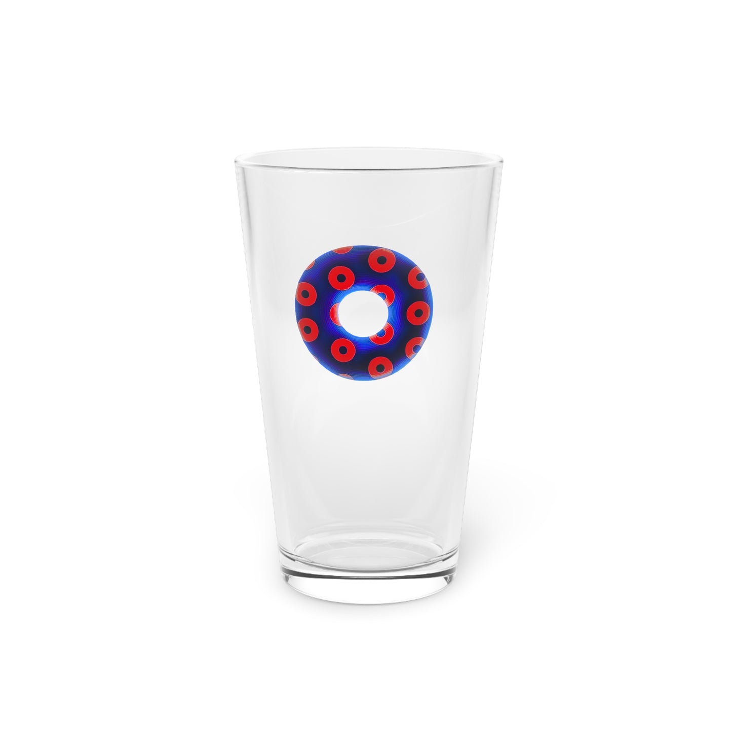 16oz Lumpy Pint Glass - blue/red blimpy paradox donut