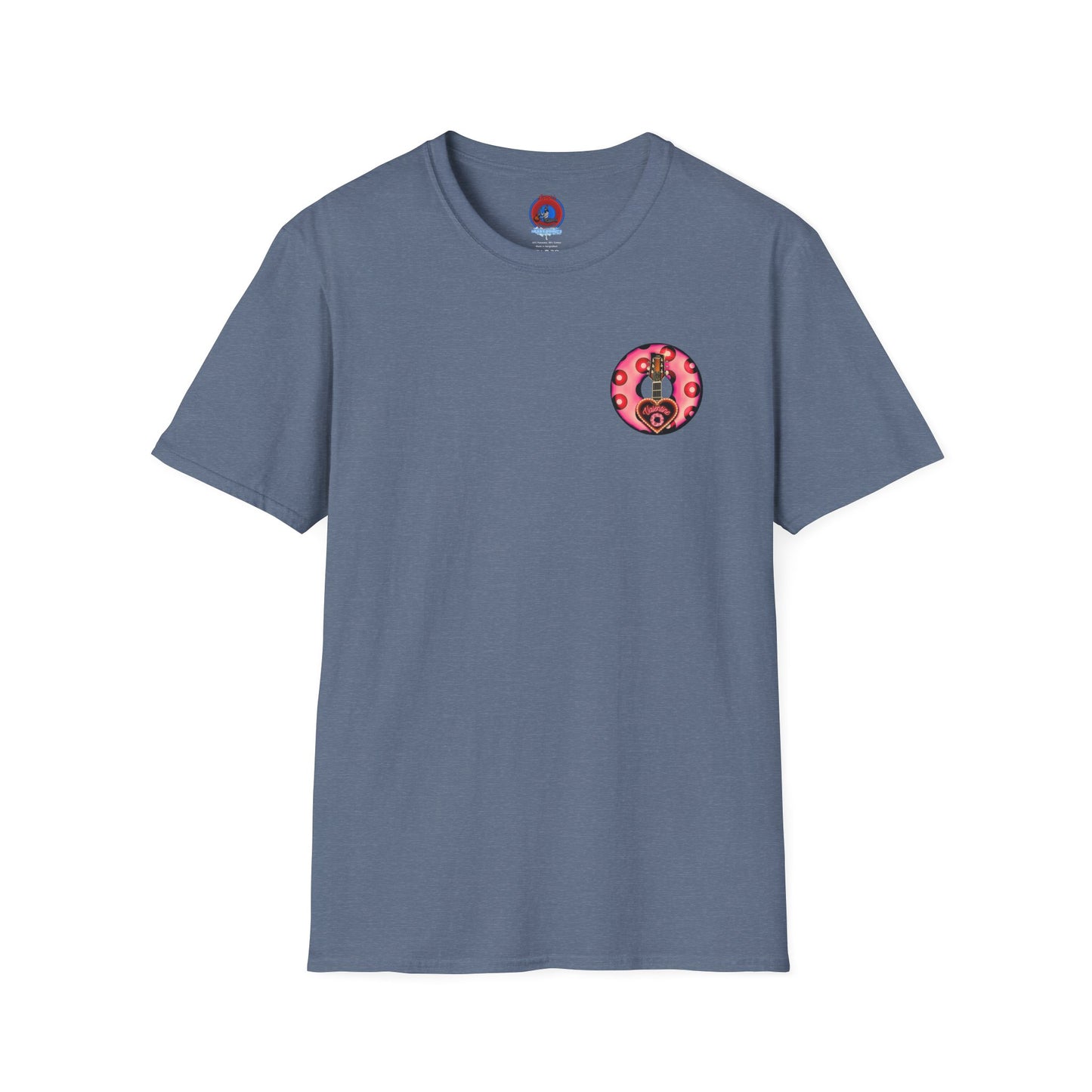 Classic Donut Tee - Unisex Soft-Style - "Would You Be My Donut?" - paradoxical faded magenta/red donut - variant 1