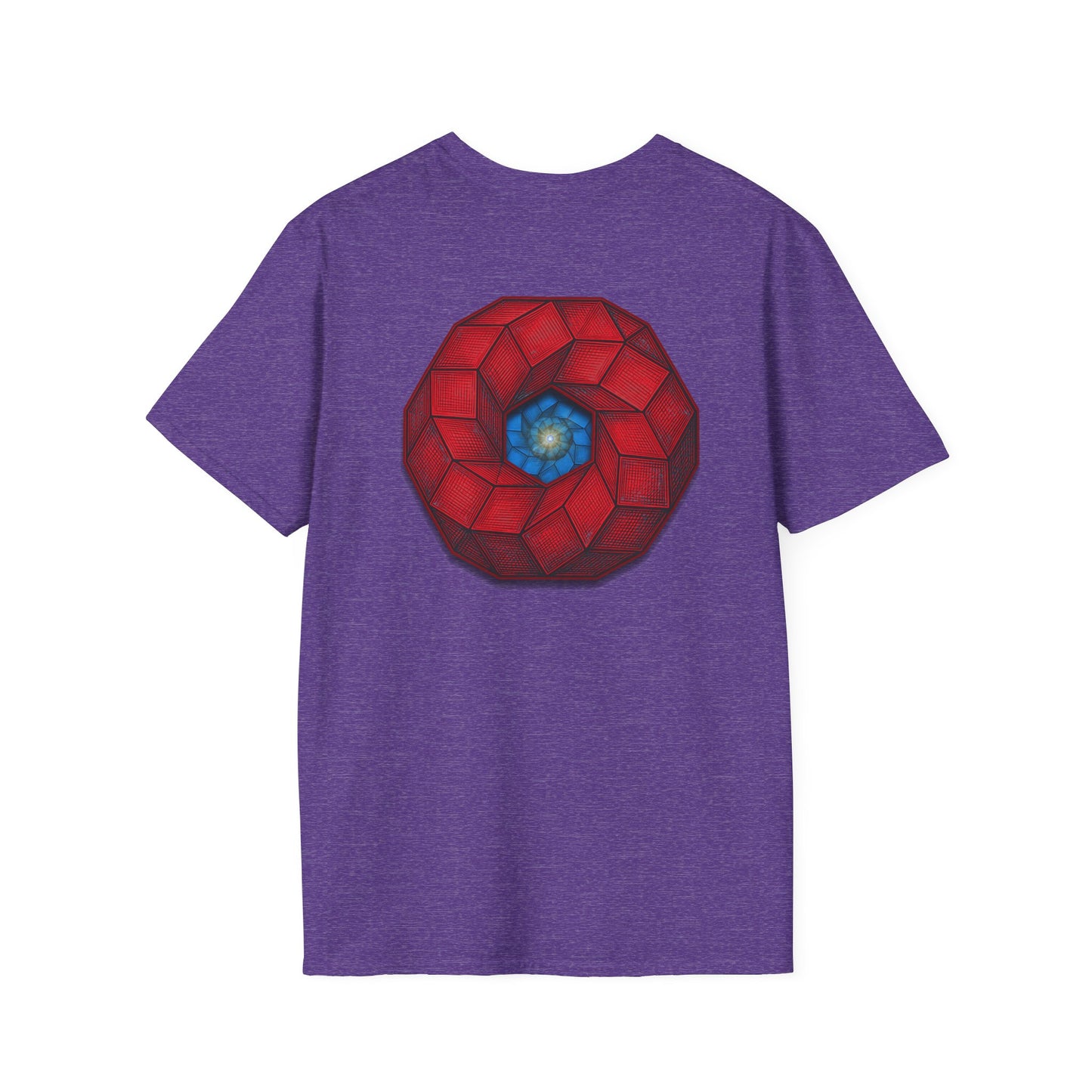 Classic Donut Tee - Unisex Soft-Style - "The 9th Donut" - rustic red/blue cubed donut - variant 1