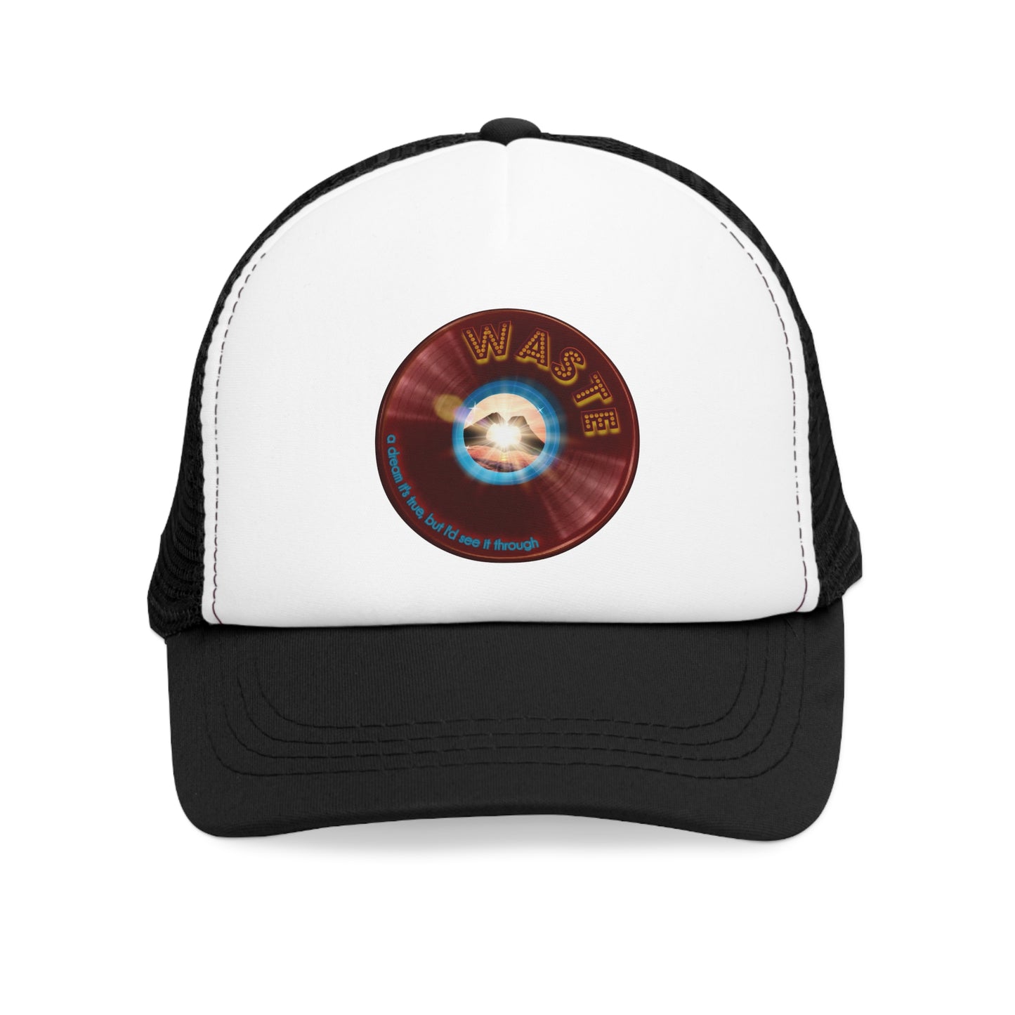 Lumpy Trucker Hat - "Wasted Donuts" - variant 2 - burgundy donut
