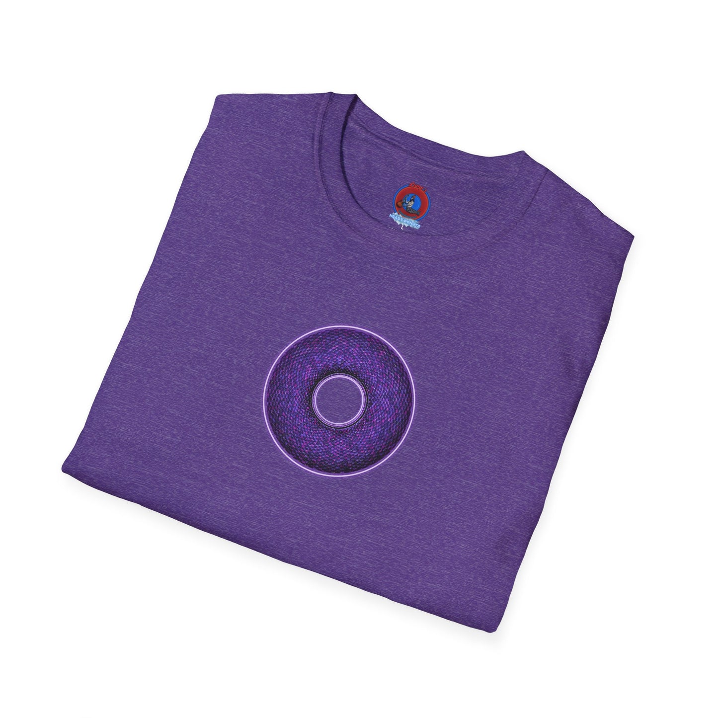 Classic Donut Tee - Unisex Soft-Style - "Plain Pixilated Donut' - purple/light purple pixilated afterglow donut