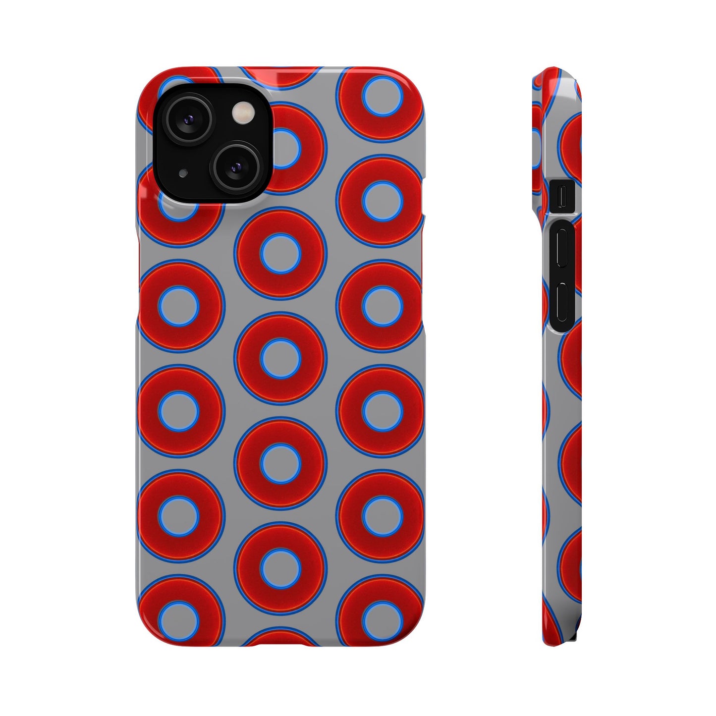 Donut Snap Case - red vivid donut print w/gray background