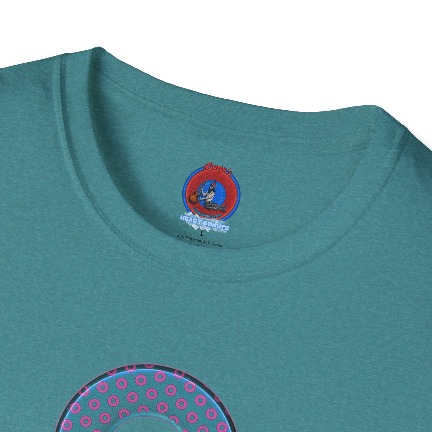 Plain Donuts/Unisex Soft-Style - "Plain Electric Paradoxical Donuts" - light blue/magenta donuts