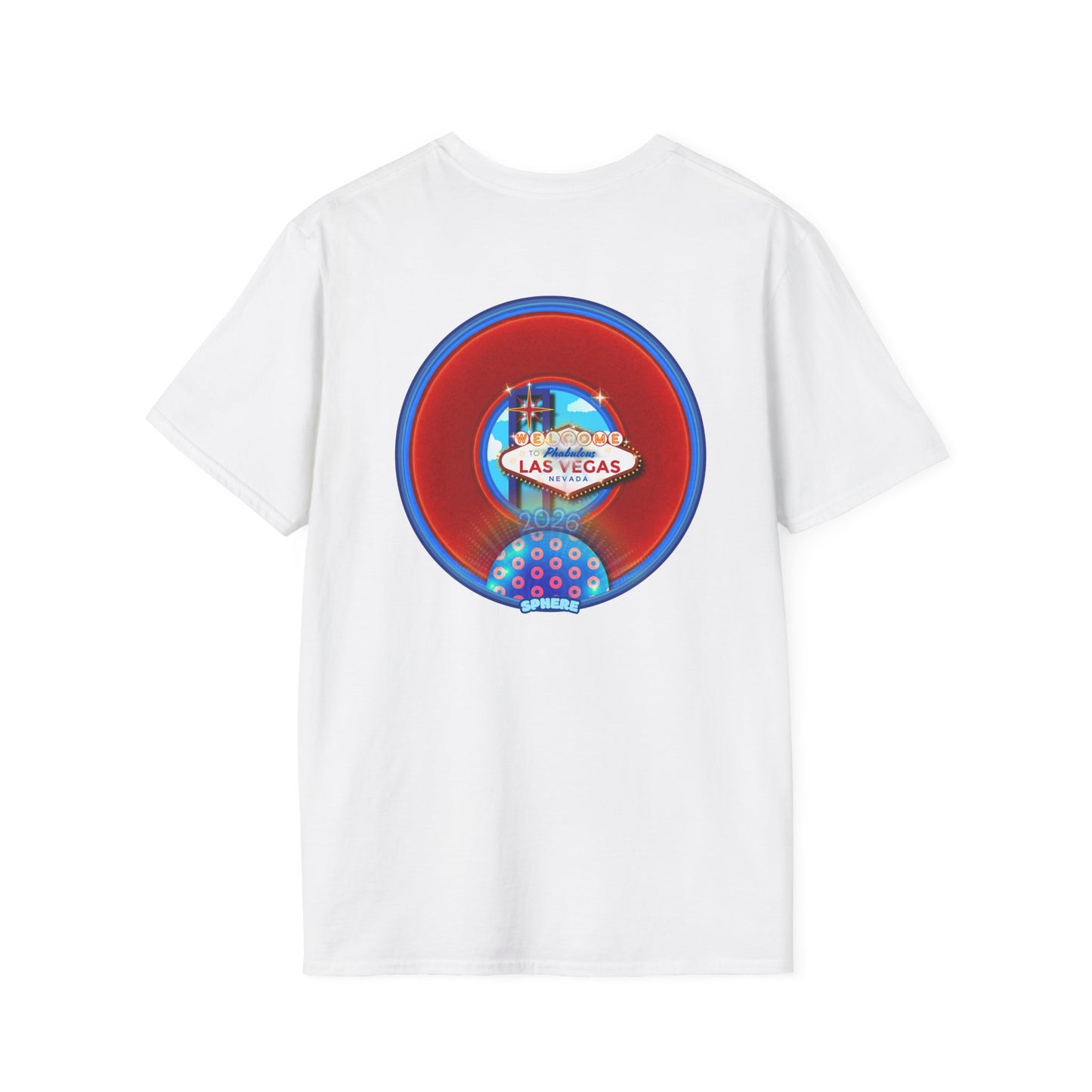 Classic Donut Tee - Unisex Soft-Style - "Viva Las Vegas Donut" - vivid red donut