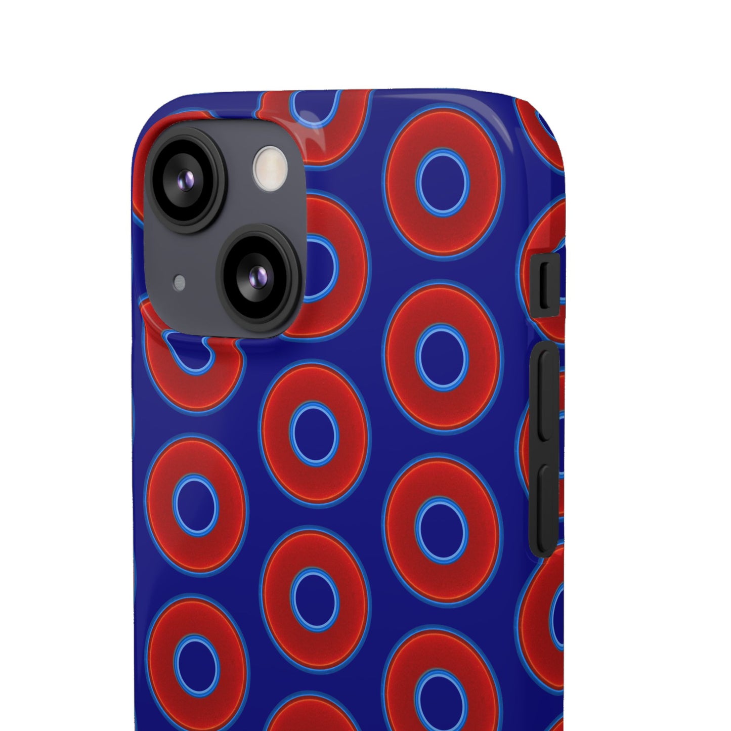Lumpy Donut Snap Case - red vivid donut print w/vivid navy blue background