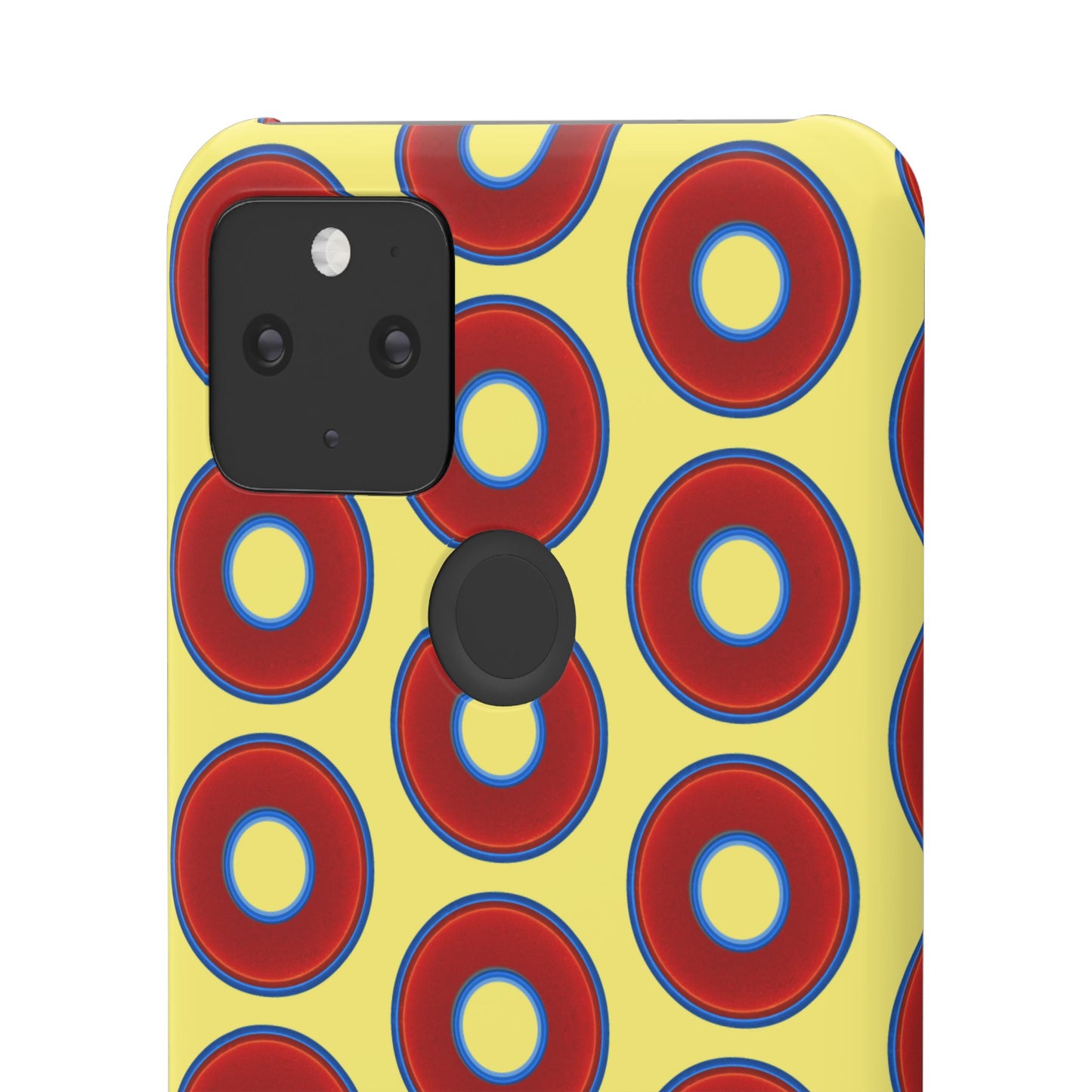 Lumpy Donut Snap Case - red vivid donut print w/yellow background